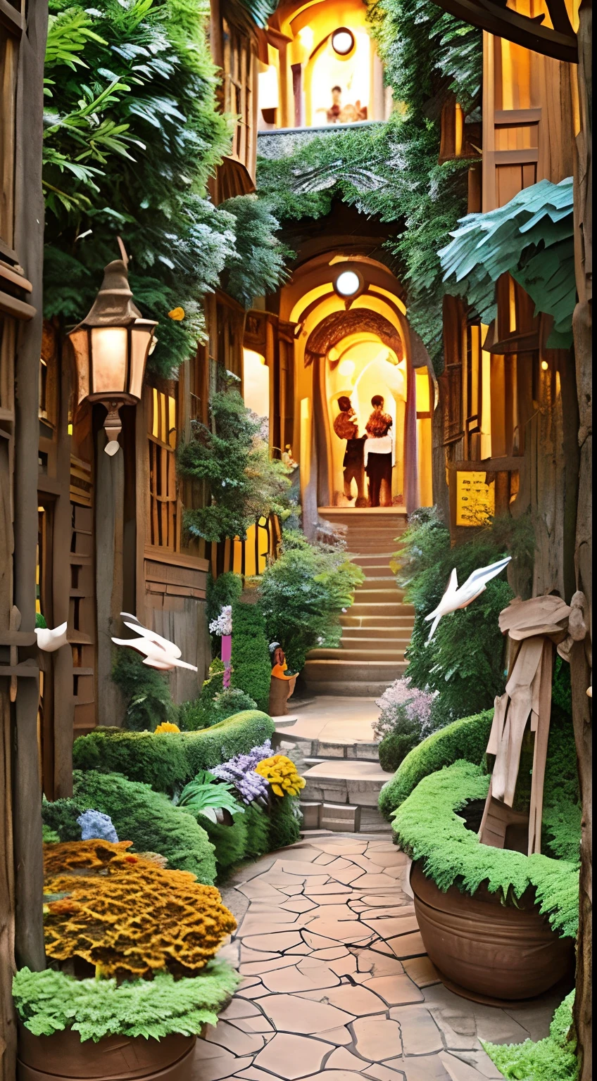 Realistic, paper cut out, MDJRNY-PPRCT, Charming Chinese garden scenery, Precision cutting,