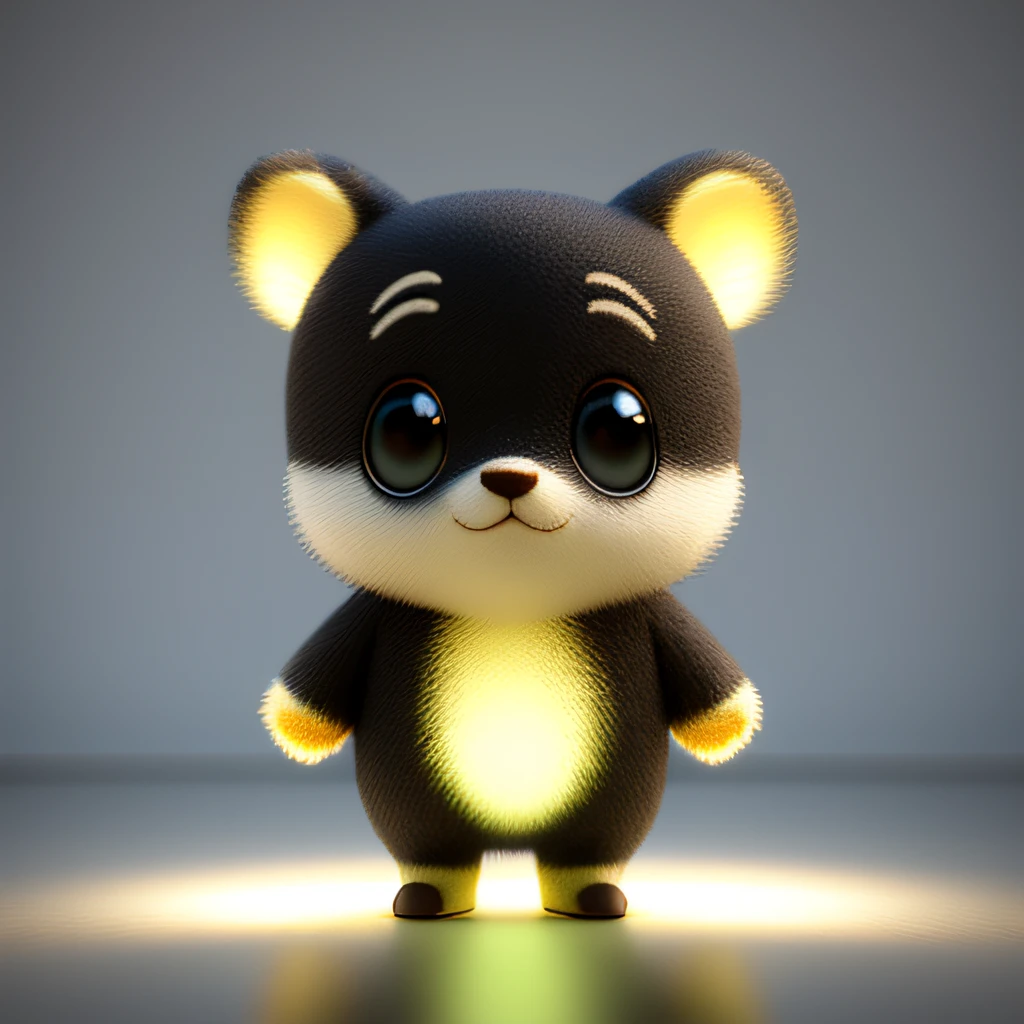 A cute little character in light 3D with a front