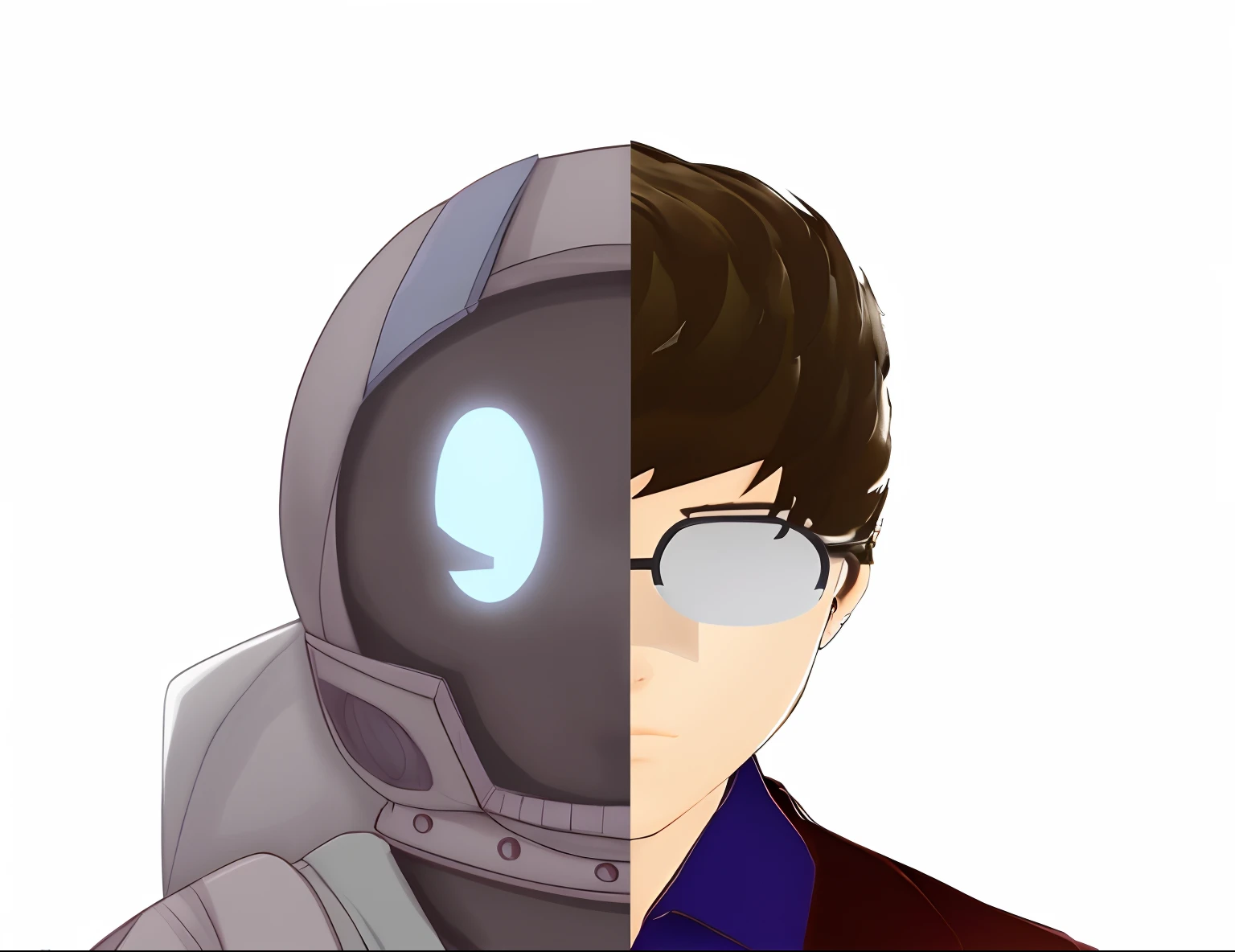 Fit the two faces perfectly and make a 3D anime style full of details