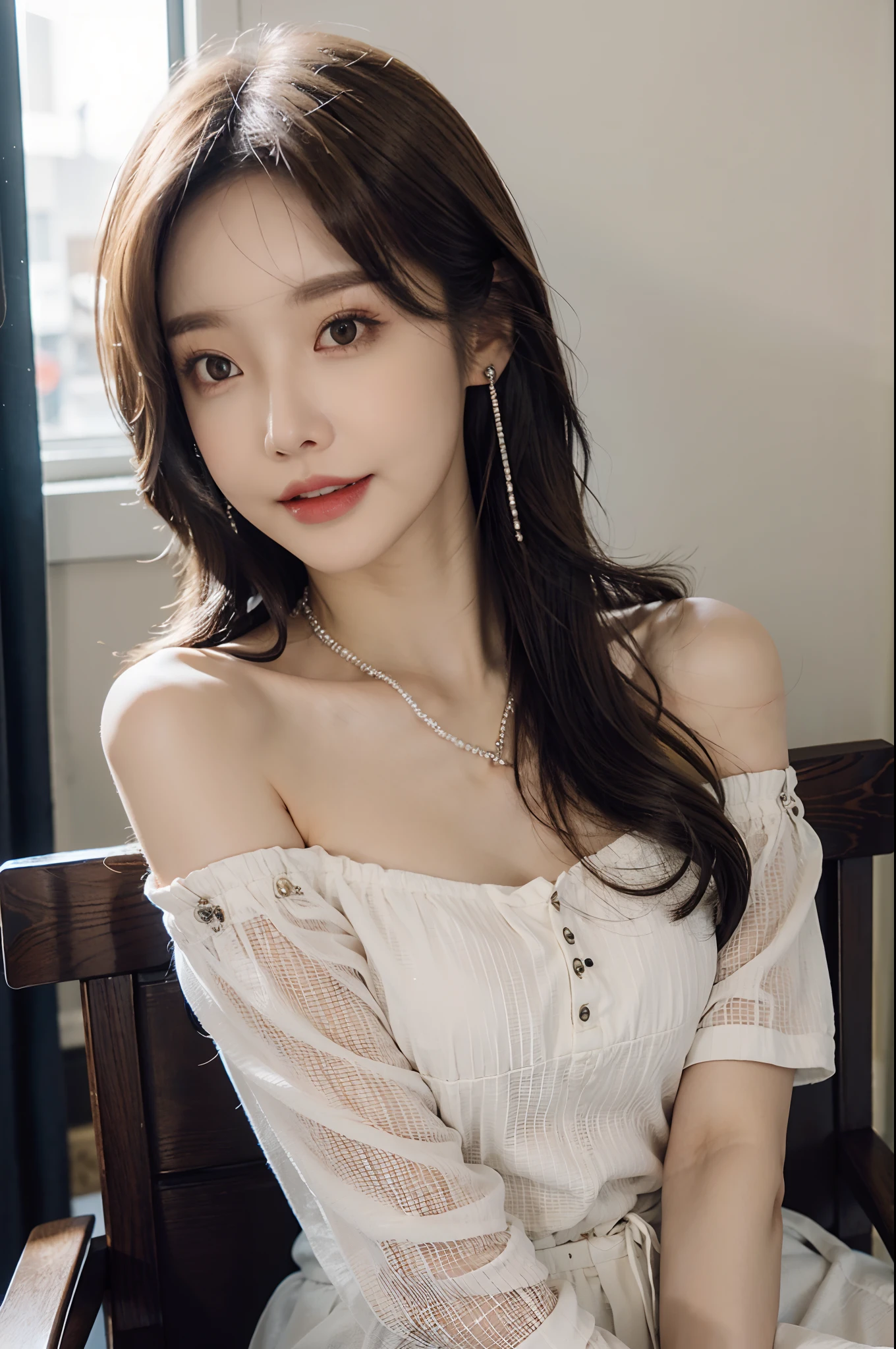 ( (8K:1.27), Best quality at best, tmasterpiece, 超高分辨率:1.2) ,photore,Beautiful Chinese woman ,(big breasts beautiful:1.1) ,(sci-fi warrior woman:1.1), Space warriors, (Silk clothes:1.21),wedding gown, Greg Rukowski and Alphonse Mucha designed intricate elegance、fanciful、the detail、geomerty、Gradient lighting,ssmile,Fine jewelry,( (8K:1.27), Best quality at best, tmasterpiece, 超高分辨率:1.2) photore,Beautiful Chinese woman (big breasts beautiful:1.1) (The clothes ar:1.21) ,ellegance、fanciful、the detail、geomerty、Gradient lighting,1girll, Delicate skin, looking at viewert, Brown eyes,ssmile ,(fashion hair:1.2), (Large breasts:1.0), (medium areolae:0.8), (realisticlying:1.4), (Best picture quality:1.0), (超高分辨率:1.0), 8K, RAW photos, (tmasterpiece:0.2), (PureErosFace_V1:0.5)