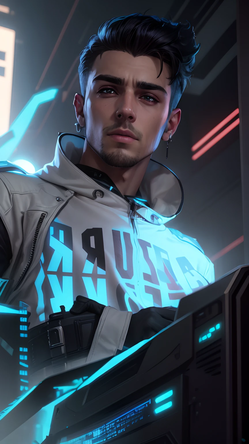 Cyber punk handsome boy ultra realistic