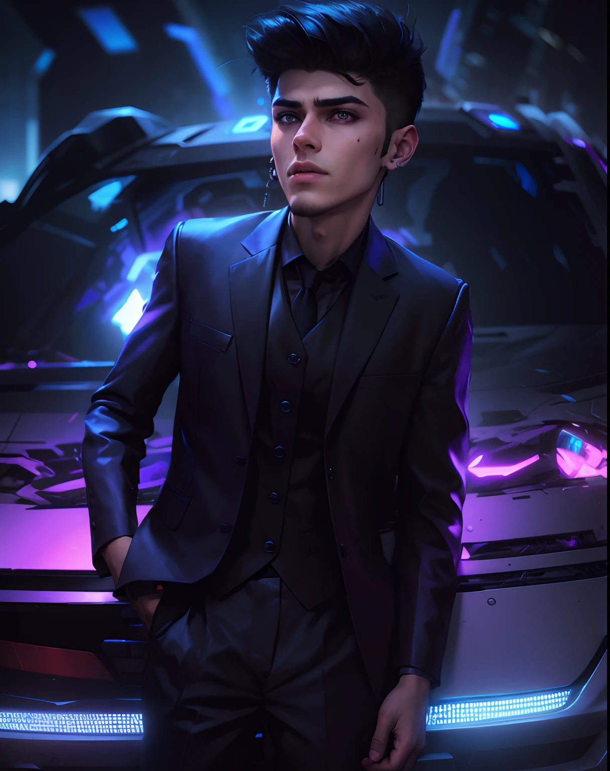 Cyberpunk handsome boy realestic face and ultra realestic