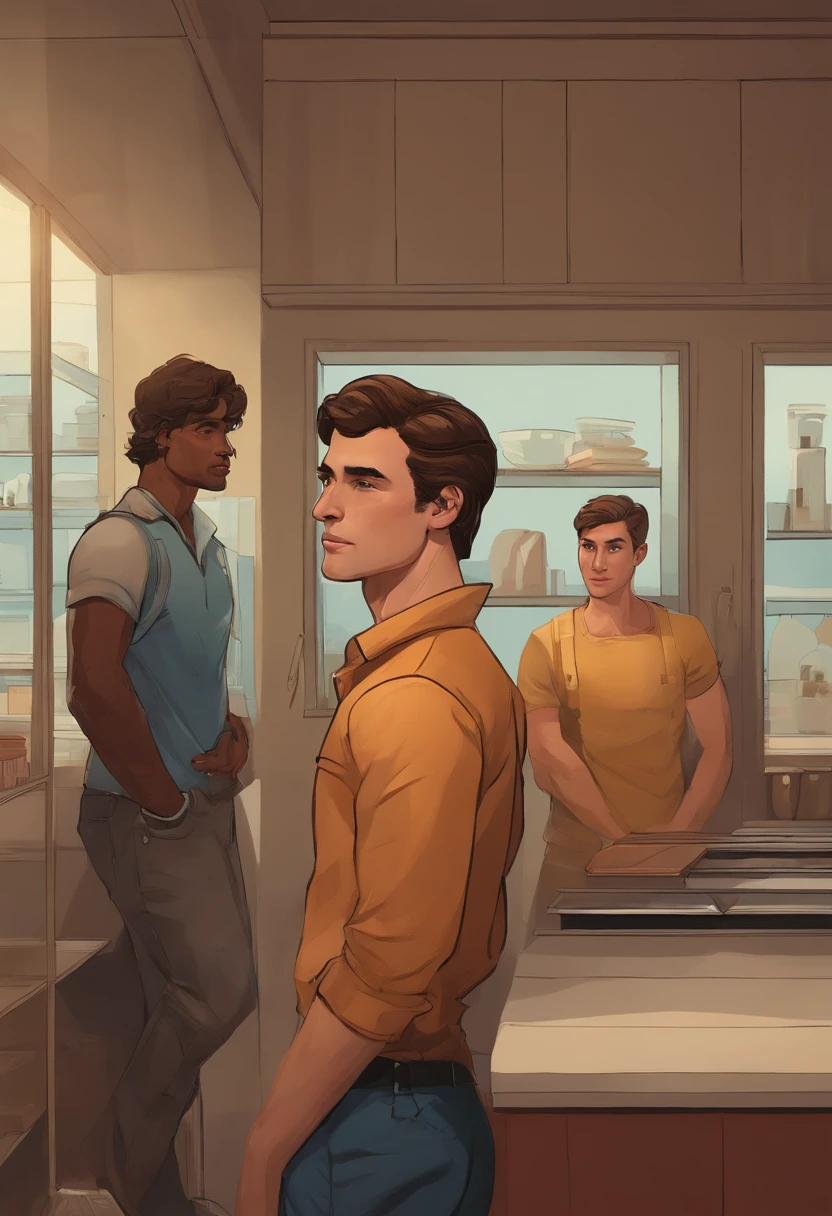 Two men standing next to each other in a room with cabinets, Pablo Carpio e Jordan Grimmer, Autographs, JoSan Gonzalez e Tyler Edlin, imagem de qualidade muito baixa, dois rapazes, imagem profunda, Directed by: Byron Galvez, middle school, Paulo Pepera Pablo Roldan, centro da imagem, artista desconhecido, Detalhes adicionais