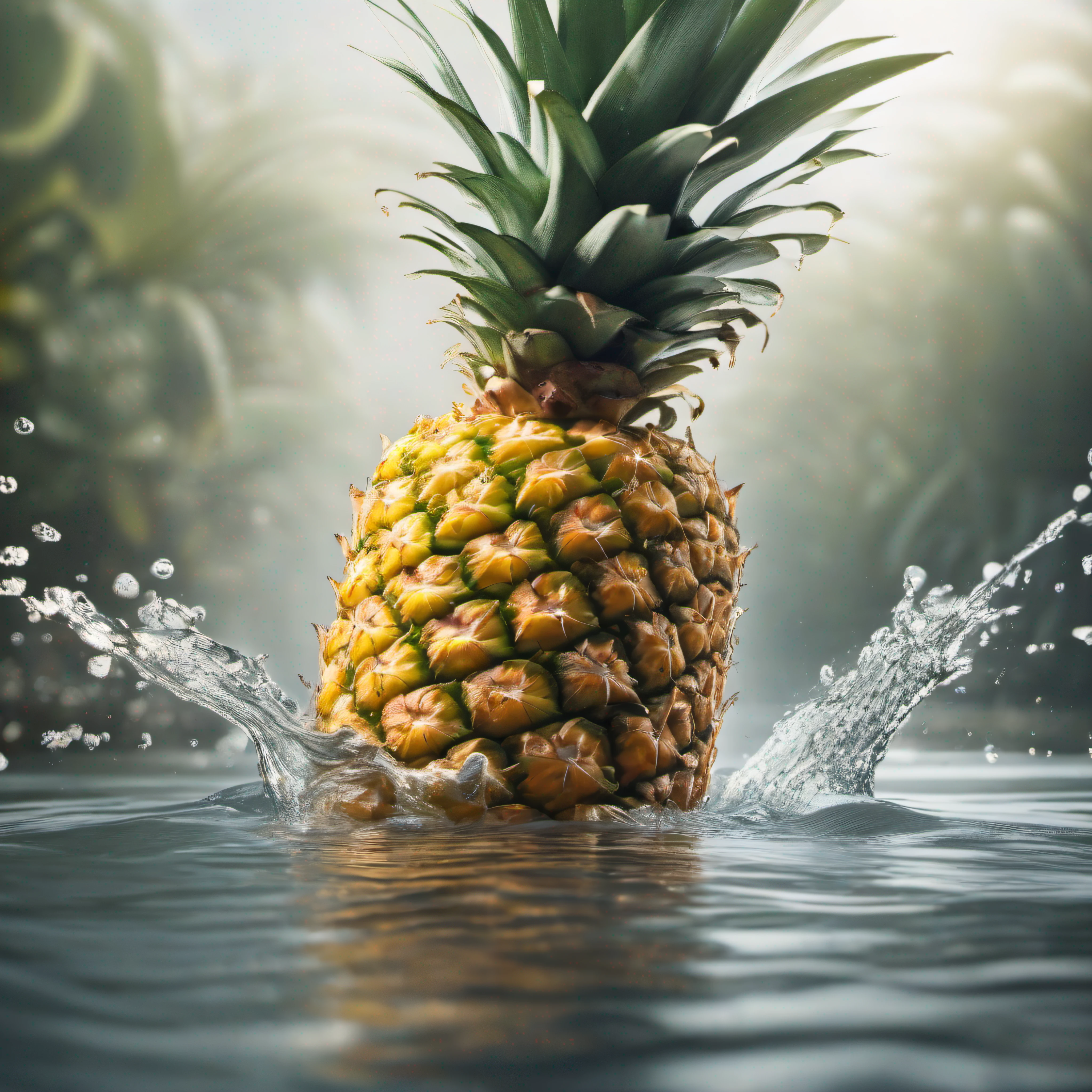 a pineapple is falling into the water, sony world photography awards, very sharp and detailed image, by Richard Randolph Rubenstein, still life, bahamas, by John Plumb, award winning food photography, effervescent, by Adam Chmielowski, politics, cascade, by Derek Chittock, shot on hasselblad, close-ups, colorado, ariel perez,(8k, RAW photo, best quality, masterpiece:1.2), ulra high res, photorealistic:1.4),Cinematic Light,(soft volumetric lighting:1.2), (realistic, photo-realistic:1.37), detailed skin,professional lighting,Photography, Sharp focus, detailed ,professional lighting, photon mapping, detailed and intricate environment,highly detailed,best quality,8k artistic photography, photorealistic concept art, soft natural volumetric cinematic perfect light,MIDJOURNEY,3DMDT