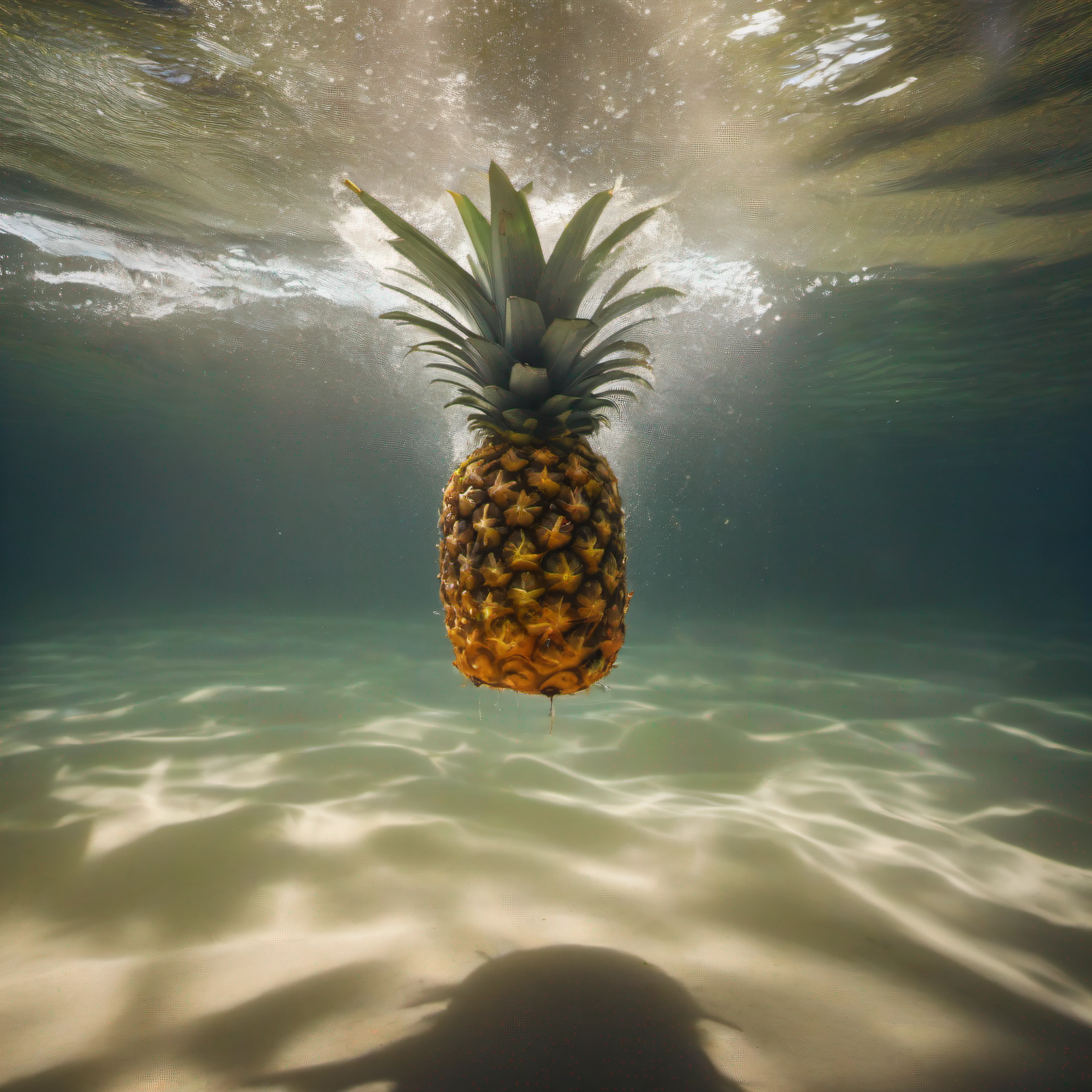 a pineapple is falling into the water, sony world photography awards, very sharp and detailed image, by Richard Randolph Rubenstein, still life, bahamas, by John Plumb, award winning food photography, effervescent, by Adam Chmielowski, politics, cascade, by Derek Chittock, shot on hasselblad, close-ups, colorado, ariel perez,(8k, RAW photo, best quality, masterpiece:1.2), ulra high res, photorealistic:1.4),Cinematic Light,(soft volumetric lighting:1.2), (realistic, photo-realistic:1.37), detailed skin,professional lighting,Photography, Sharp focus, detailed ,professional lighting, photon mapping, detailed and intricate environment,highly detailed,best quality,8k artistic photography, photorealistic concept art, soft natural volumetric cinematic perfect light,MIDJOURNEY,3DMDT