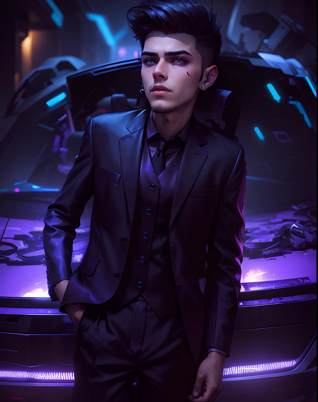 Cyberpunk handsome boy realestic face and ultra realestic