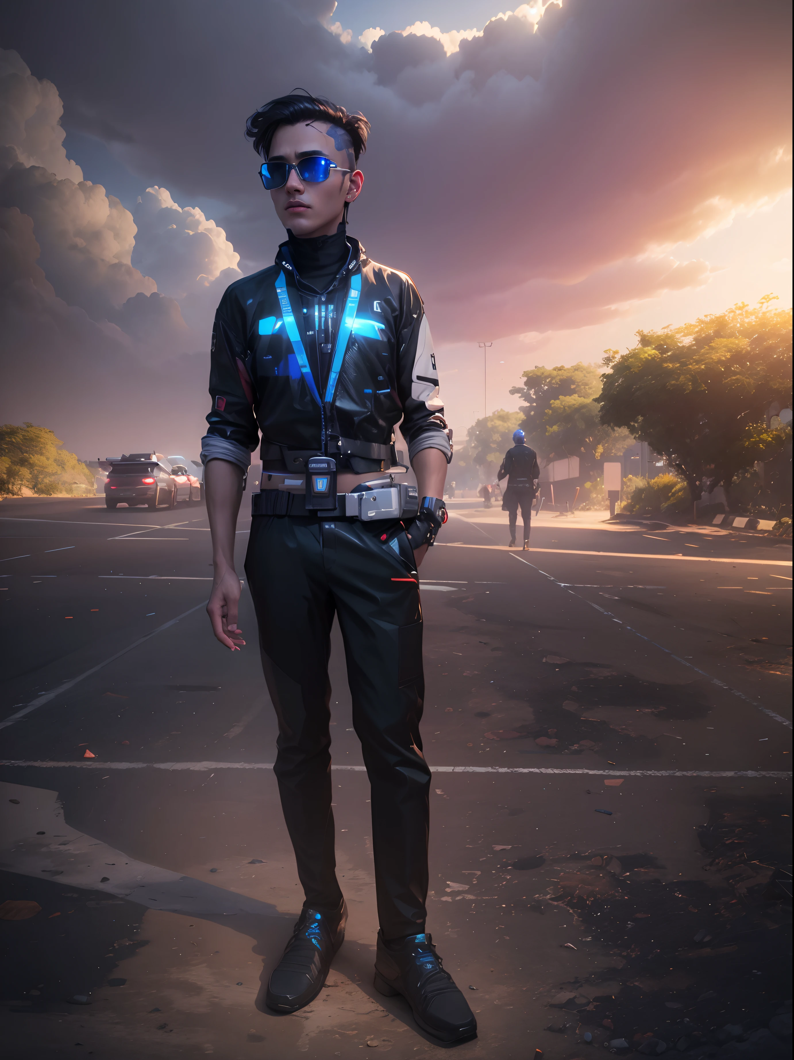 Cyber punk handsome boy realistic 8k ultra realistic image