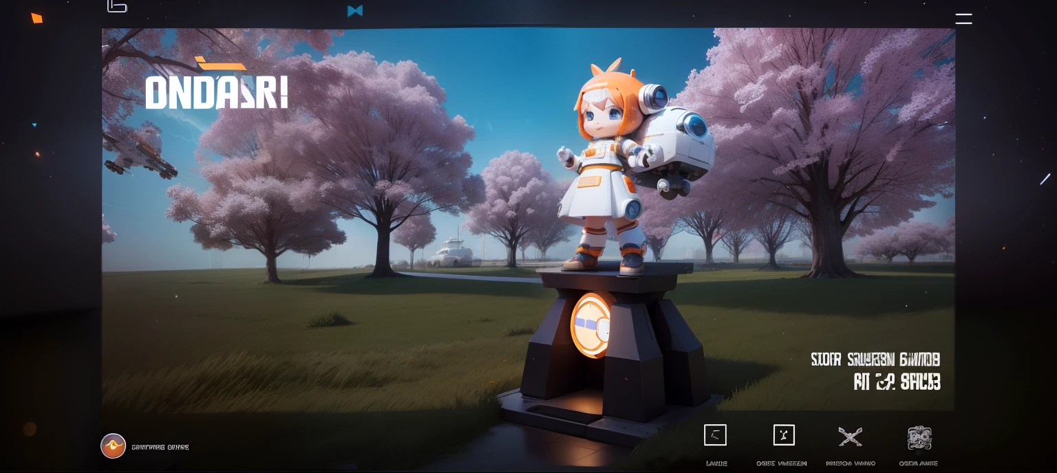 Cute girl ride on spaceship, Smile and cute pose ,Orange and white color, (Cute Astronaut: 1.331), Cute Style, Small, Big Head, 3D Rendering, ((Q Version)), Pokémon style, Machine Style, Cinematic Texture, Figures, Pokémon, Movie Lights, Heavy Robotic Arm, Mechanical Belly, Mechanical Legs, Mechanical Legs, Mechanical Sense, Spinning, Colorful Lightning, Lightning, Cool, Clean White Background, Ray Tracing, Premium Colors, Full Body 3D Model, Action, Stylish Blind Box Toys. (fill body:1.2),chibi