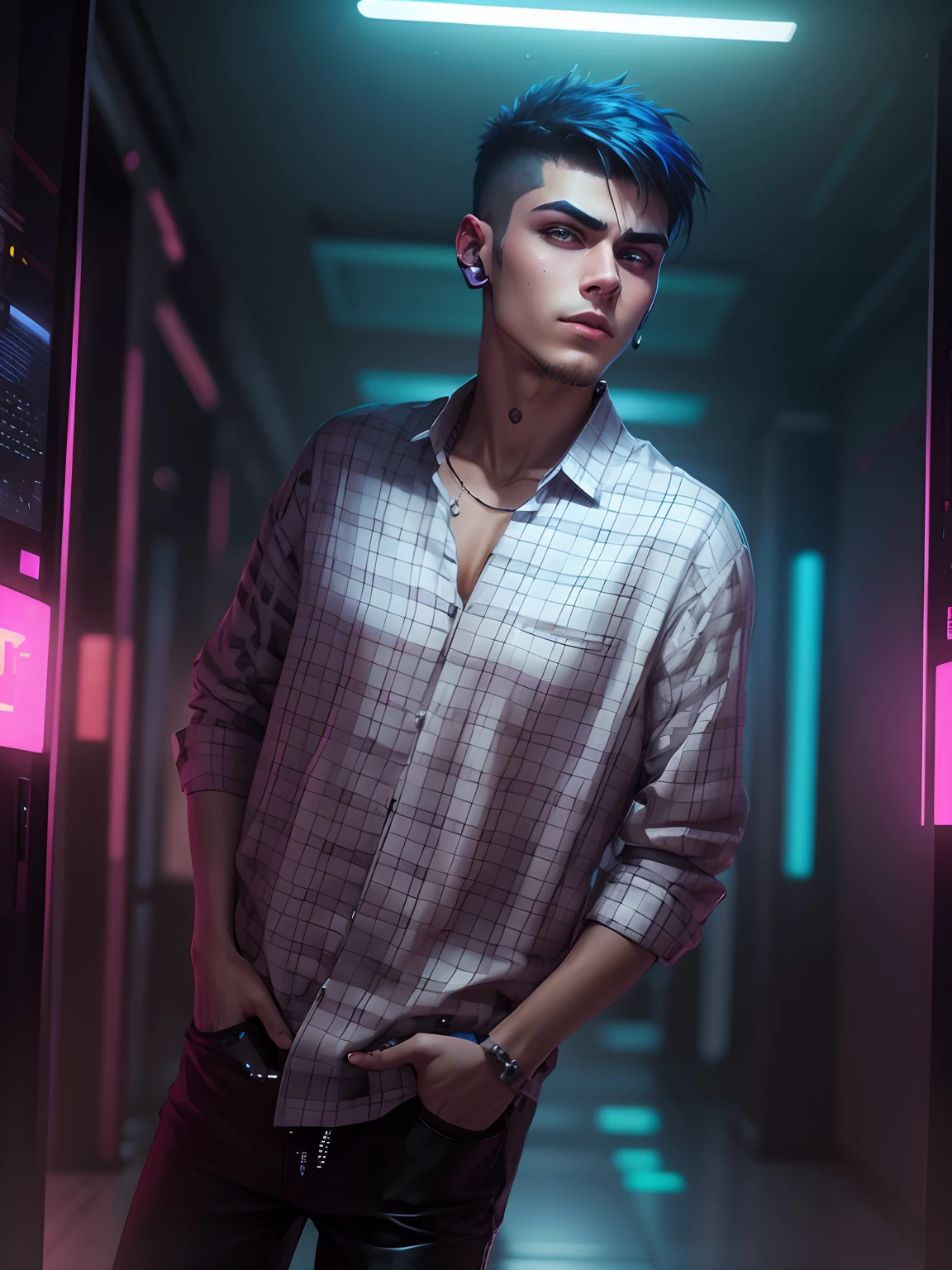 Cyberpunk handsome boy realestic face and ultra realestic