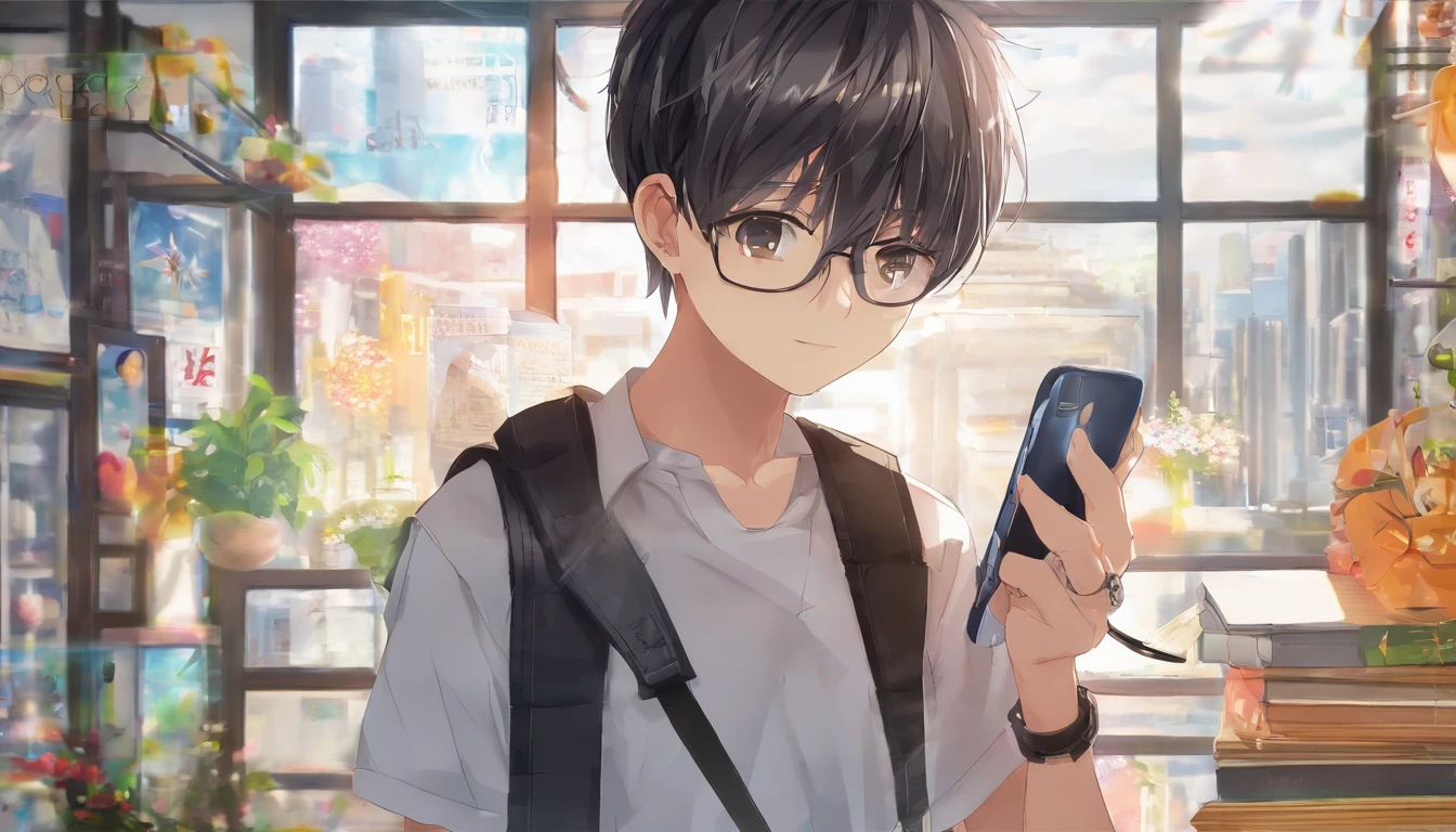 A tanned boy, , with a dark short hairstyle and a blunt fringe, dark eyes, wearing a white shirt and black jeans, holding a phone in his hands, in a standing pose, character sheet, captured from different angles.
(best quality,4k,8k,highres,masterpiece:1.2), ultra-detailed, (realistic,photorealistic,photo-realistic:1.37), HDR, UHD, studio lighting, ultra-fine painting, sharp focus, physically-based rendering, extreme detail description, professional, vivid colors, bokeh.
portraits, character illustration, concept art, realistic style, vibrant colors, warm color tones, stylish lighting.