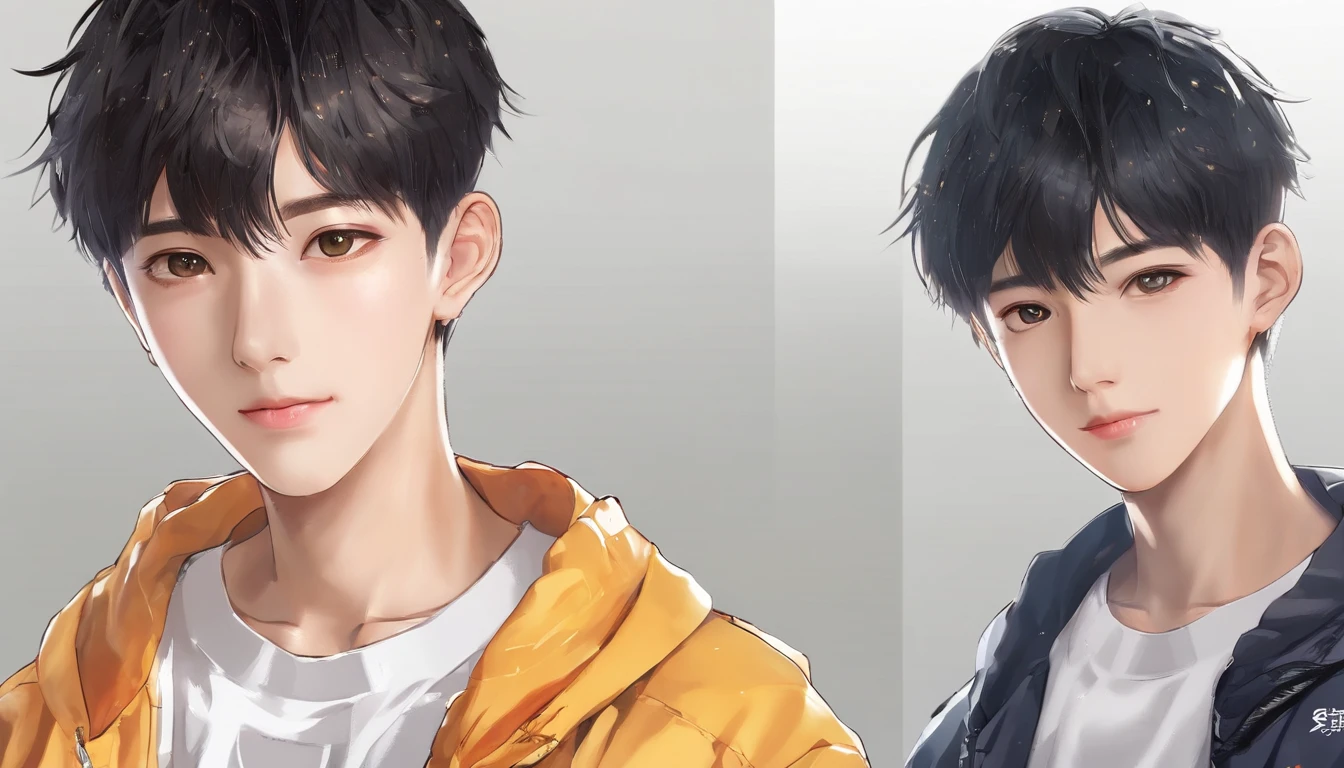 A tanned boy, 14 years old, with a dark short hairstyle and a blunt fringe, dark eyes, wearing a white shirt and black jeans, holding a phone in his hands, in a standing pose, character sheet, captured from different angles.

(best quality,4k,8k,highres,masterpiece:1.2), ultra-detailed, (realistic,photorealistic,photo-realistic:1.37), HDR, UHD, studio lighting, ultra-fine painting, sharp focus, physically-based rendering, extreme detail description, professional, vivid colors, bokeh.

portraits, character illustration, concept art, realistic style, vibrant colors, warm color tones, stylish lighting.