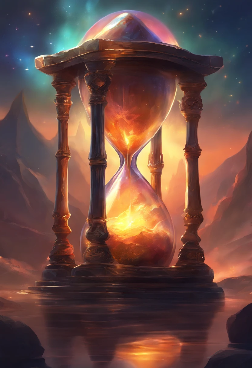 Glowing hourglass