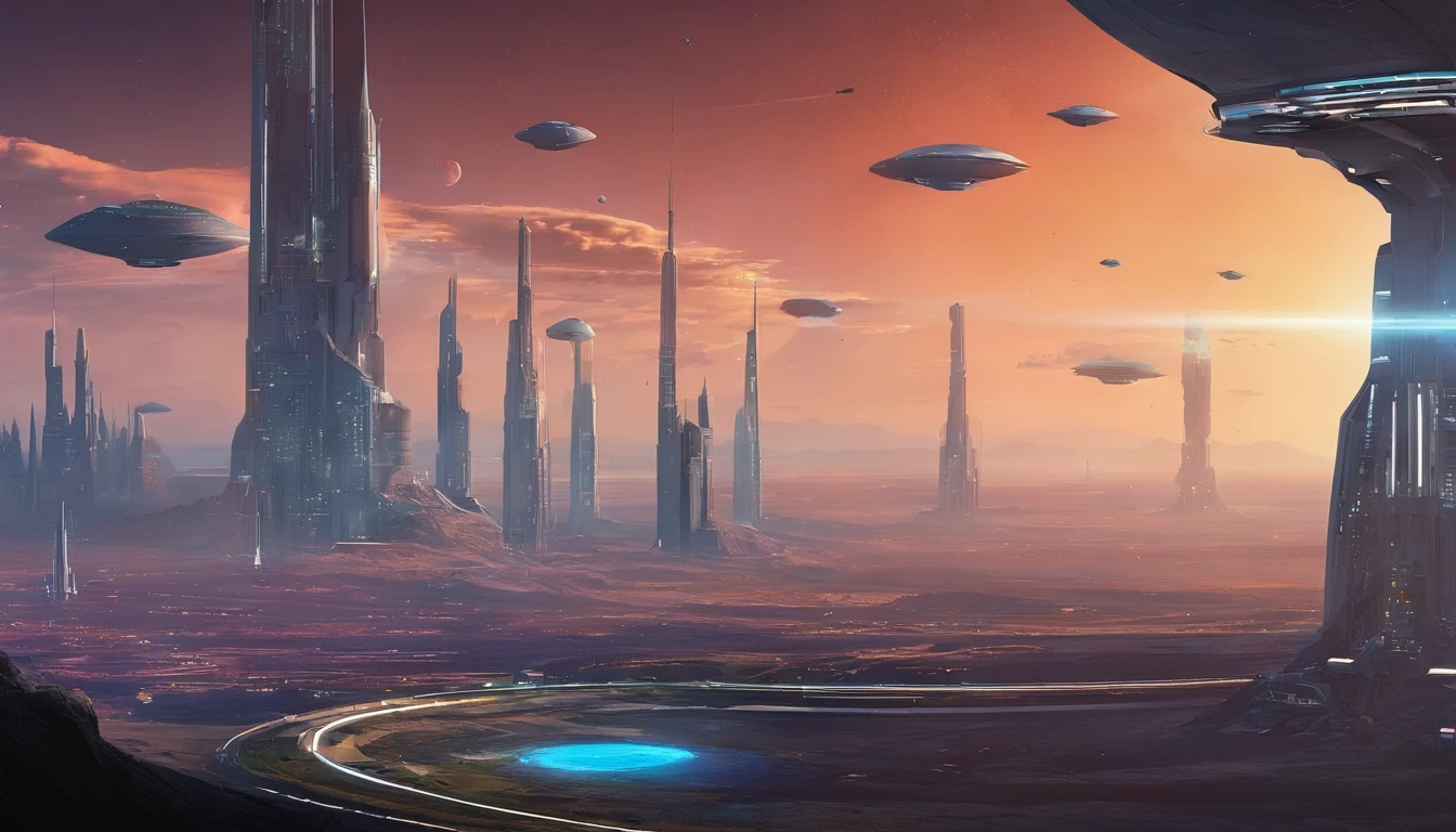 A close up of a futuristic city with a lot of tall buildings - SeaArt AI