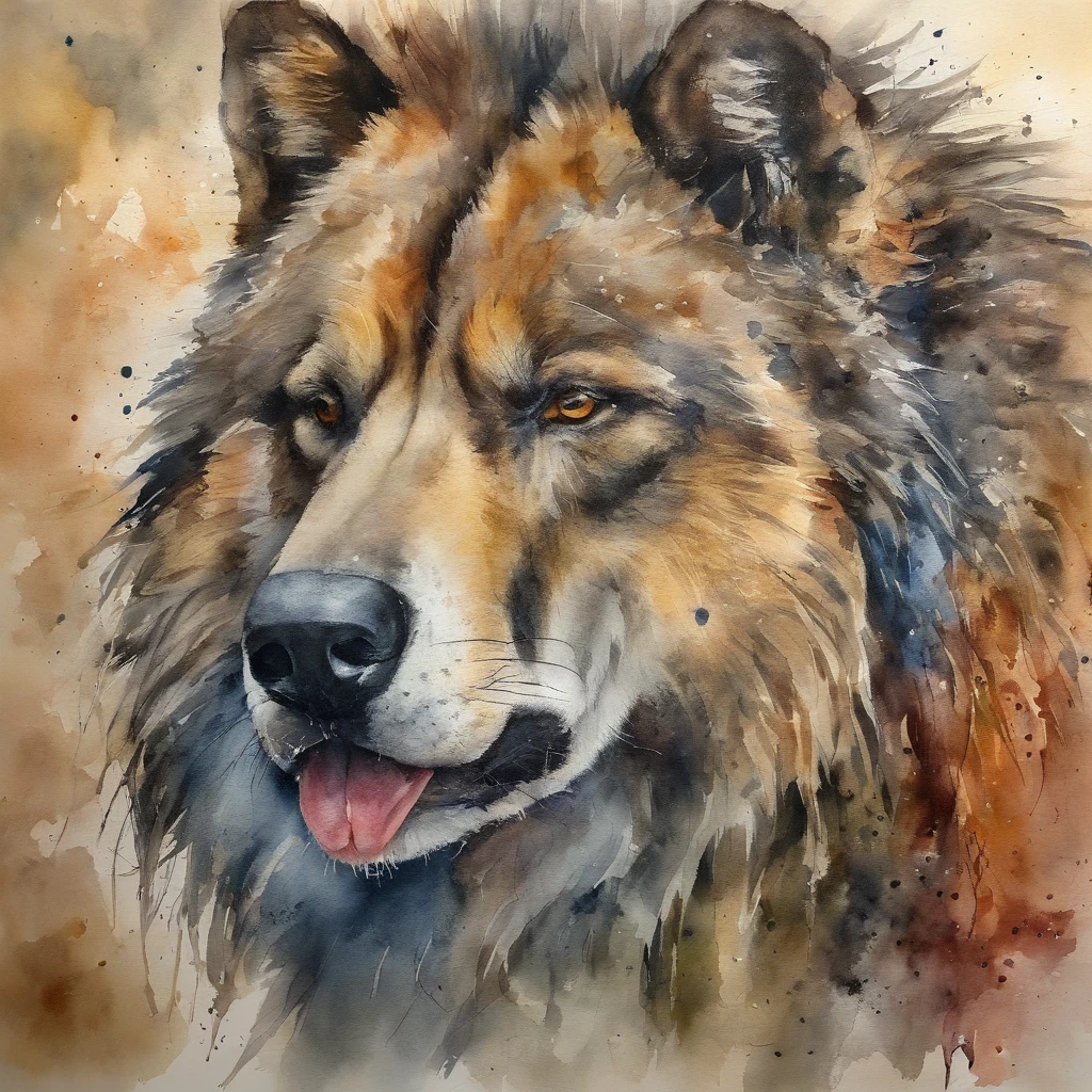 lobo, silhueta, rosto,
