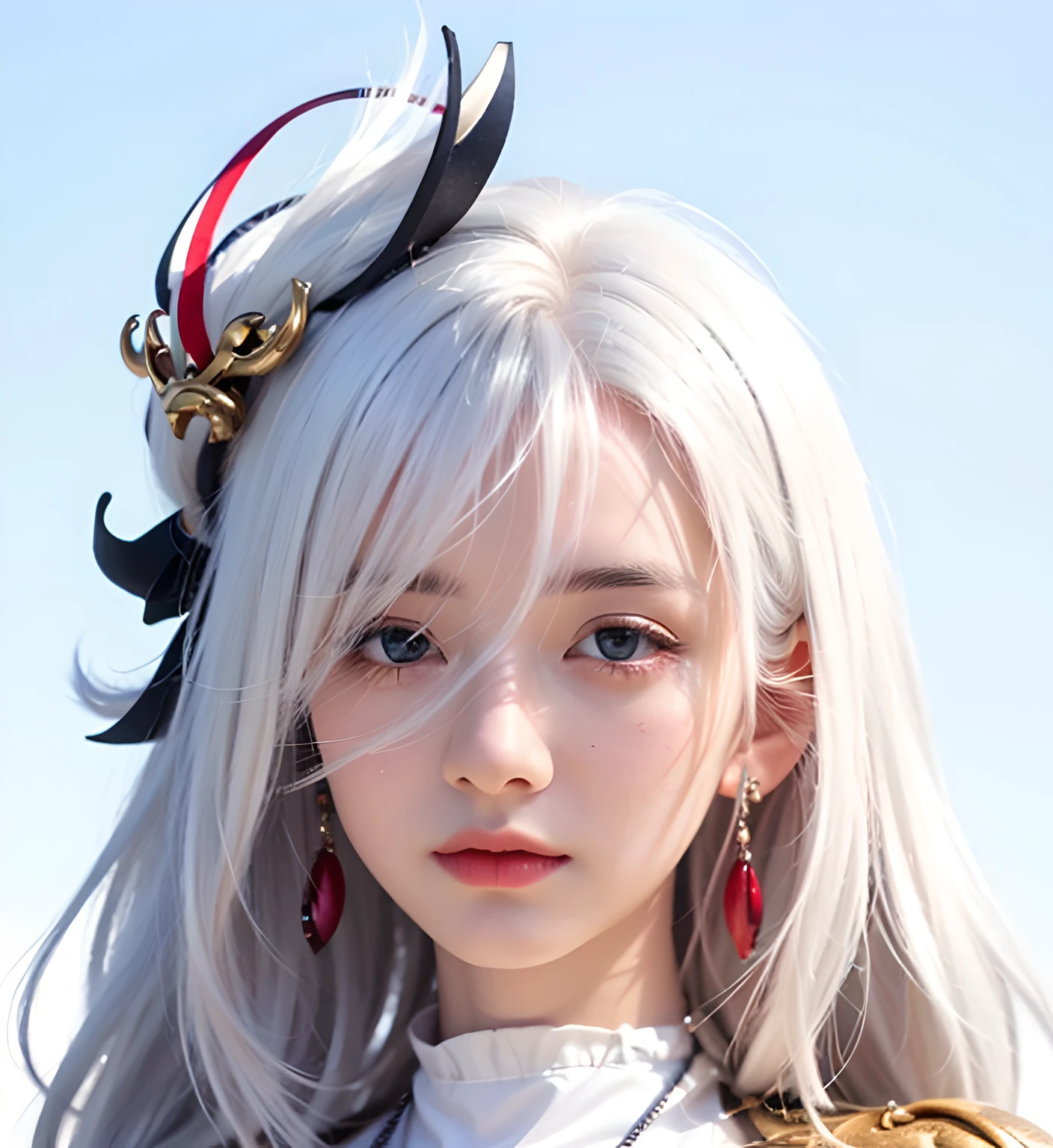 (photorealistic:1.4), best quality, masterpiece, ultra high res, 1girl, (detailed face:1.2), (detailed eyes:1.2), (detailed hair:1.2), (detailed clothes:1.2), 4k, (detailed color:1.2), (white hair:1.2), (looking at viewer:1.2),