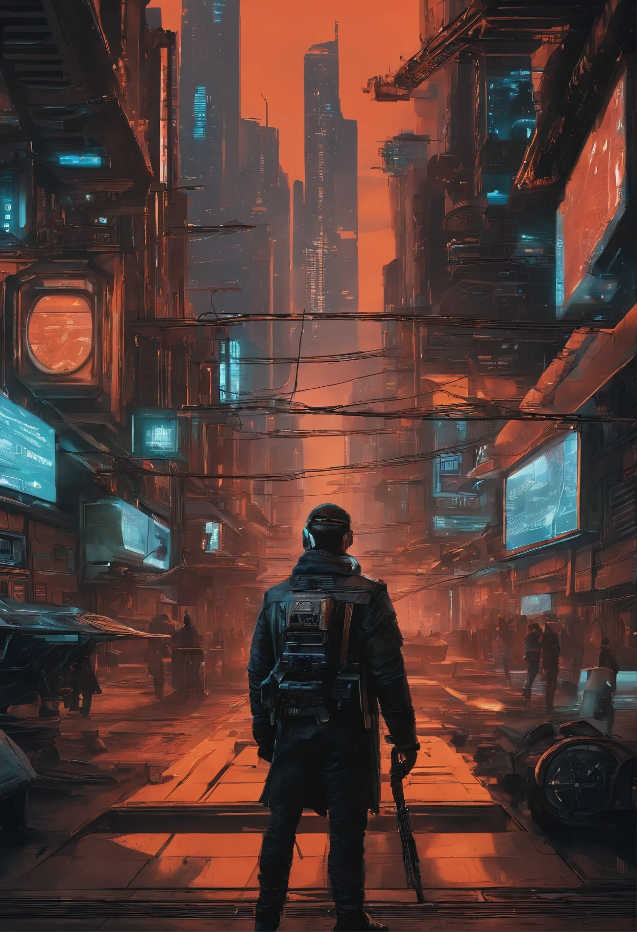 "Cyberpunk" is a subgenre of science fiction that focuses on a dystopian or futuristic environment, usually defined by technological advances, desigualdade social, Powerful megacorporations, ciborgues e realidade virtual. Muitas vezes, Cyberpunk stories explore themes such as human alienation in a high-tech world, Mass surveillance, Hacking and the fusion of humans and technology.
The genre has gained significant popularity in pop culture and literature, being notable for influencing films, video games, literatura e arte visual. Some notable works of cyberpunk include the book "Neuromancer" de William Gibson, o filme "Blade Runner" by Ridley Scott and the video game series "Deus Ex".
The cyberpunk scene is often characterized by a distinct visual aesthetic, que combina elementos futuristas com uma atmosfera sombria e urbana. It is a genre that continues to be explored and reinterpreted in various ways in contemporary culture.