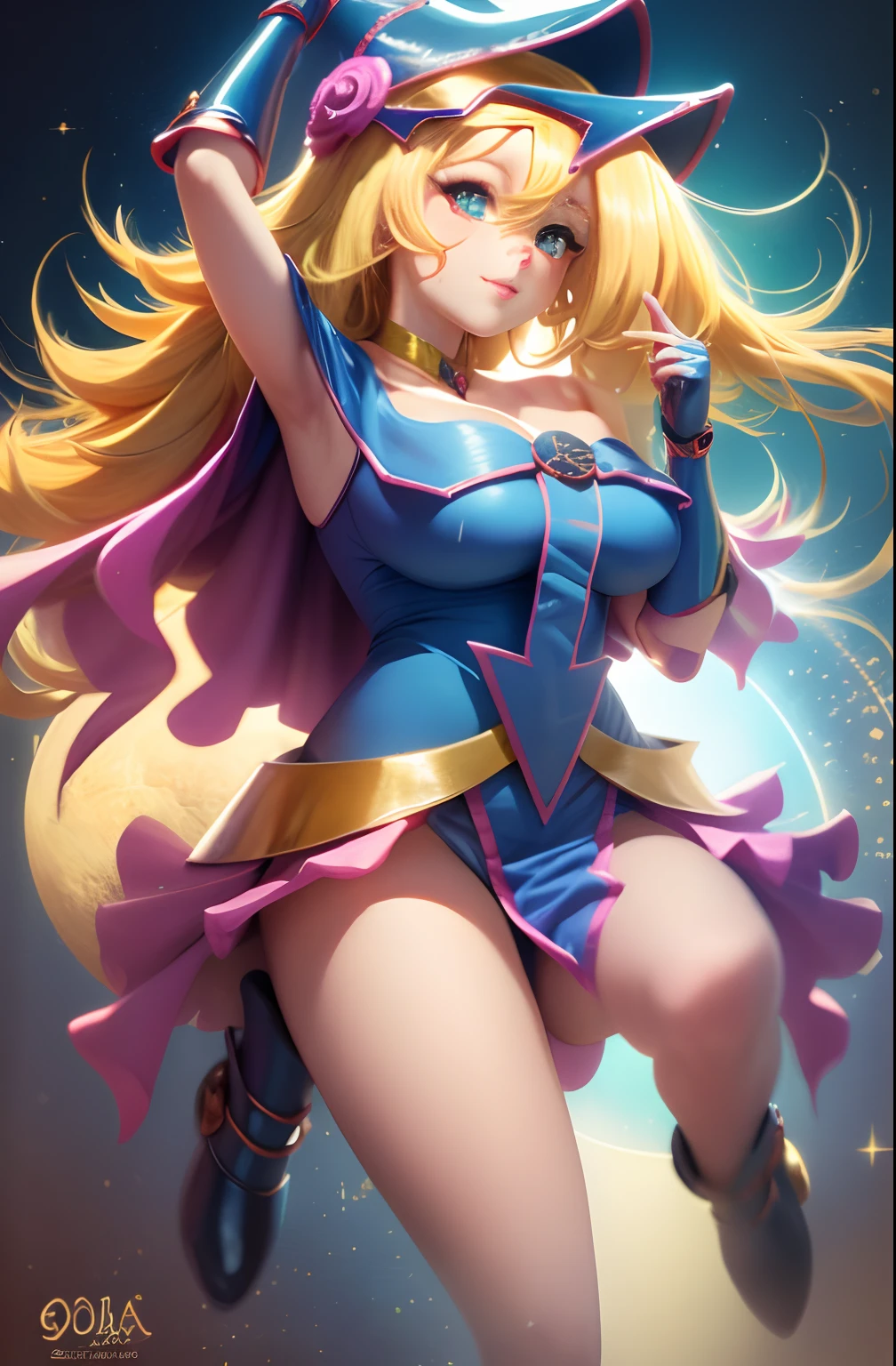 obra maestra, La mejor calidad, dark magician girl, 1chica en, solo, sin ropa, desnuda, La luna marinera, Tsukino Usagi, una rubia, Magical Girl, ojos azules, visible intimate part, red neckerchief, guantes de codo,lindo-lindo:1.5,15 years ,Tiaras, bikini transparente, nude, Gargantillas, Guante Blanco,  jewely, arete, una sonrisa, El trasfondo es el universo(Excelentes detalles、outstanding lighting、wide angle), Mostrar bragas:1.1,Colas gemelas de bollo muy largas:1,5,Joya Roja:1.2,pecho enorme, tetas grandes, cintura delgada, desnuda