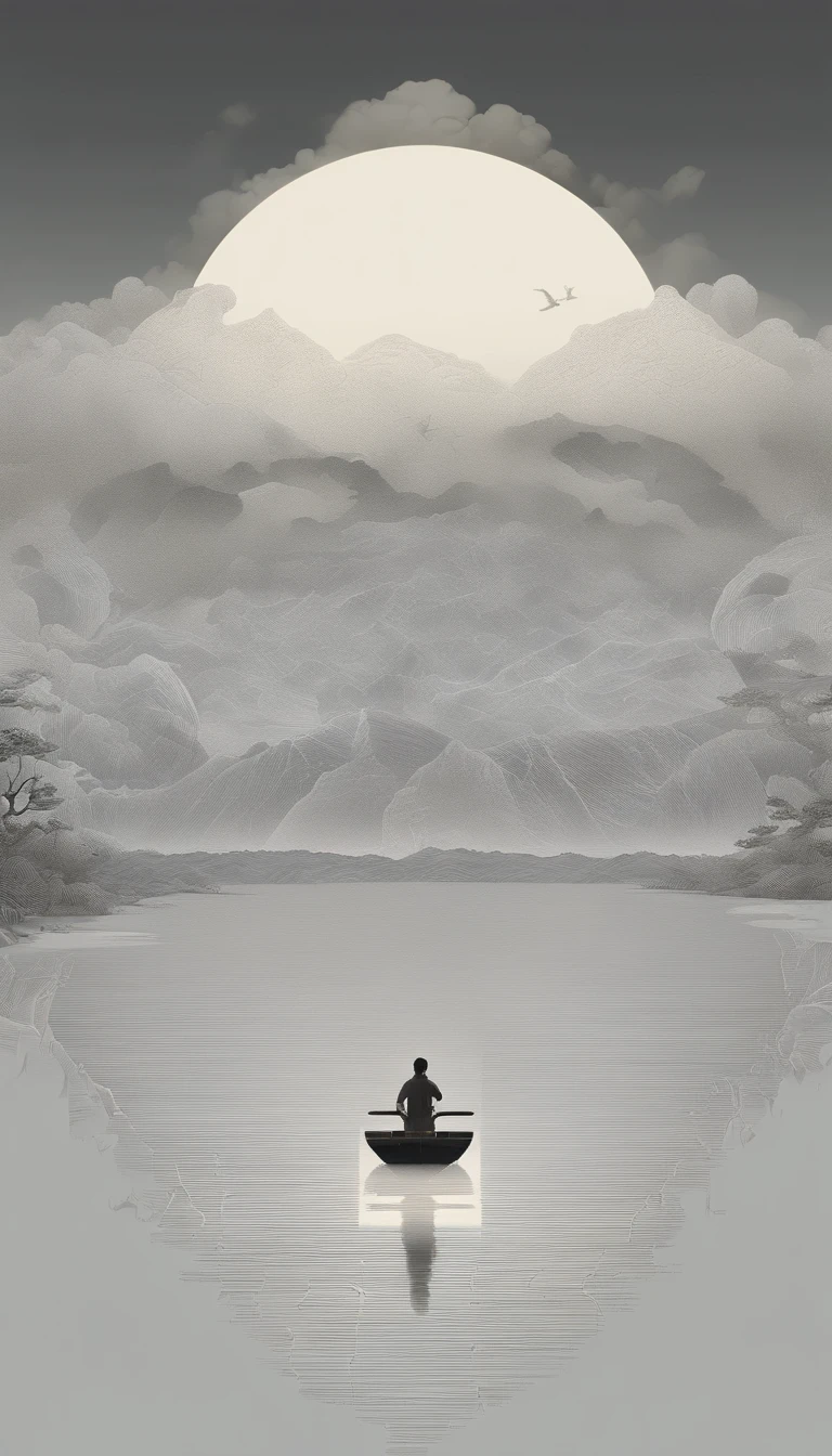unmanned , outdoors , night , dream ,( dense fog :1.4), circular moon , mountain , river , the golden bough , sky , gold decoration ,
( minimalism :1.4), chinese classical art , yellow long upper shan , movie poster , a minimalist background ,3D, clean screen ,
 Best quality , perfect lighting , Masterpiece , Official art ,8k, wallpar 
 huge filesize , huge file size , super Detailed , oc renderer ,
 symmetrical shopping ,
 people , male , female , hand , feet , fingering through clothes , face , head , logo , text , blurry , low quality , bad anatomy , sketches , lowres , normal quality , monochrome , grayscale , worstquality , signature , waterma cropped , bad proportions , out of focus , username , NSFW ,