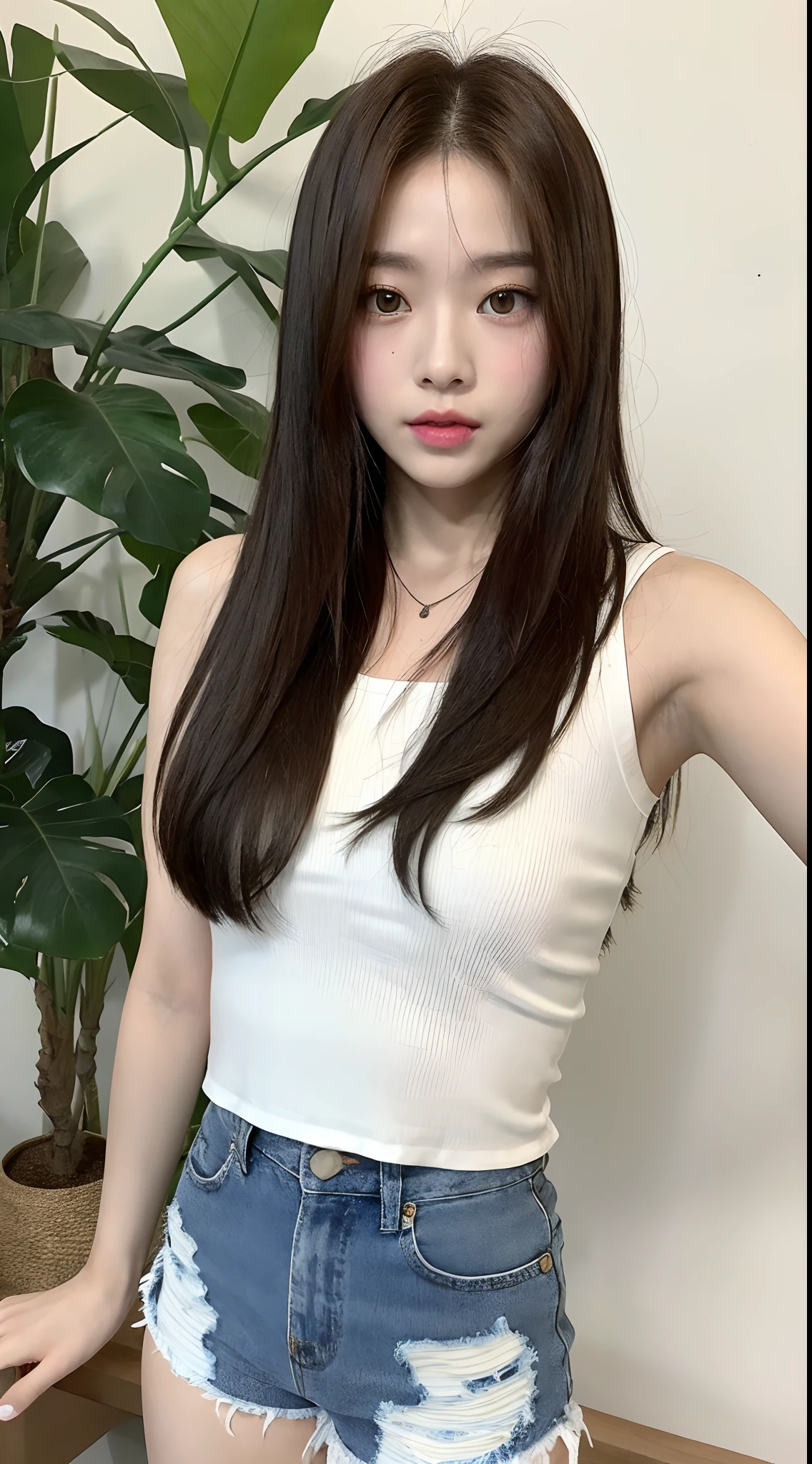 a woman in a white top and blue shorts posing for a picture, lalisa manobal, lalisa manoban of blackpink, sun yunjoo, roseanne park of blackpink, jossi of blackpink, kda, jaeyeon nam, with bangs, taejune kim, portrait of jossi of blackpink, ulzzang, heonhwa choe