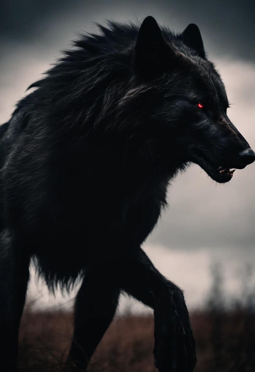 werewolf gigantic black humanoid wolf.  Blood
