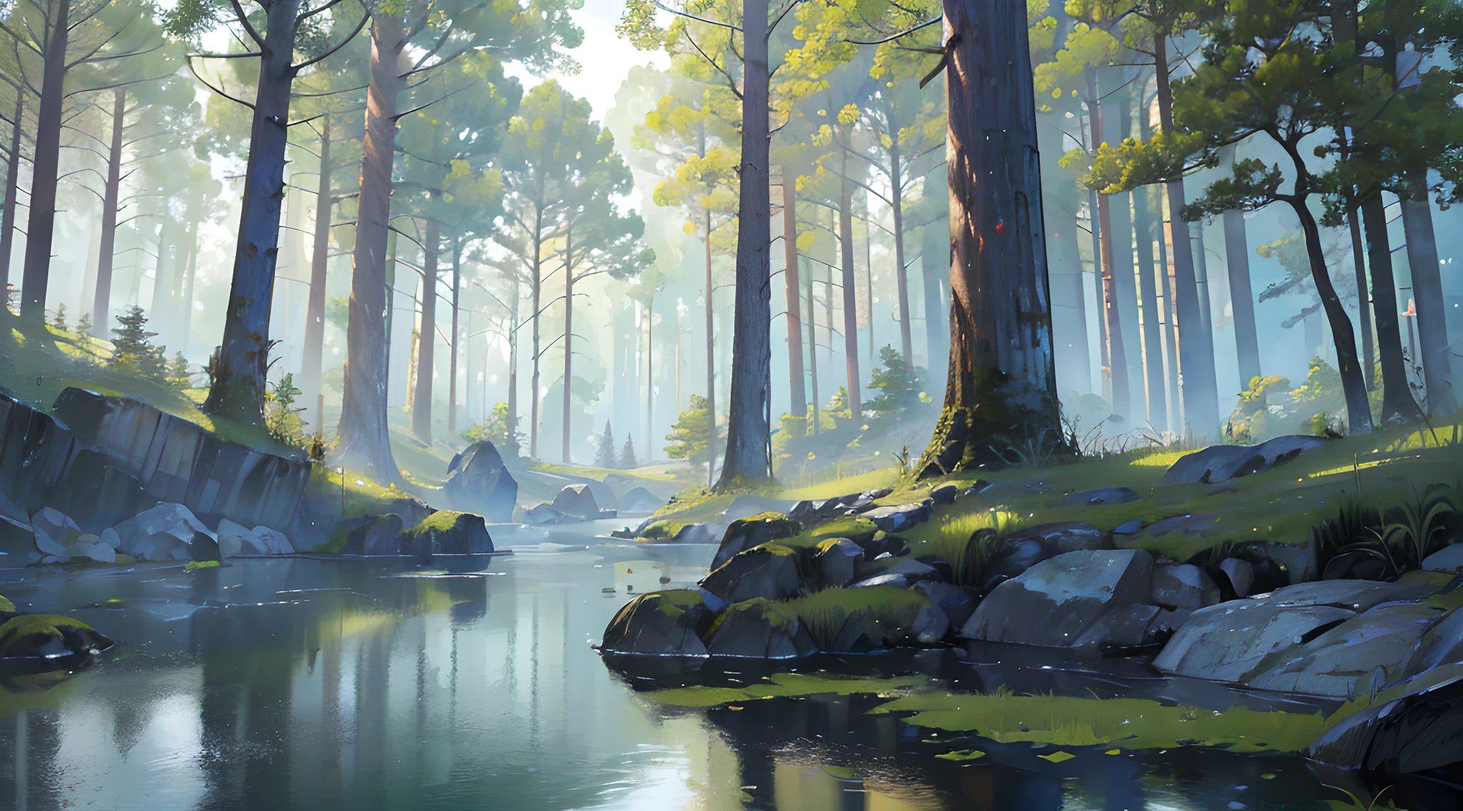 (best quality,8k,highres,masterpiece:1.2),ultra-detailed,realistic:1.37,forest,germanic,excited,lantern,fractoluminescence,rough,basalt,lapis lazuli,river,vapor,electric,ray tracing reflections,ray traced