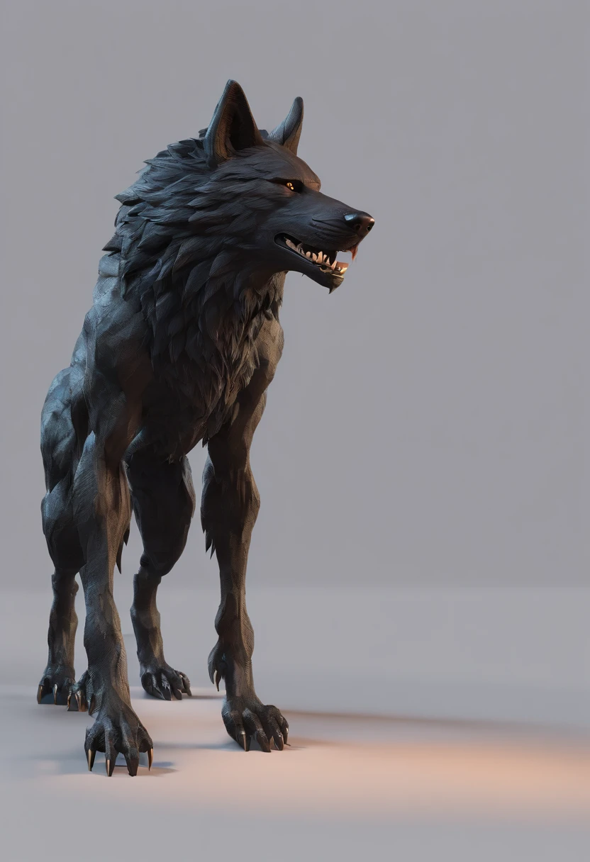 werewolf gigantic black humanoid wolf.
