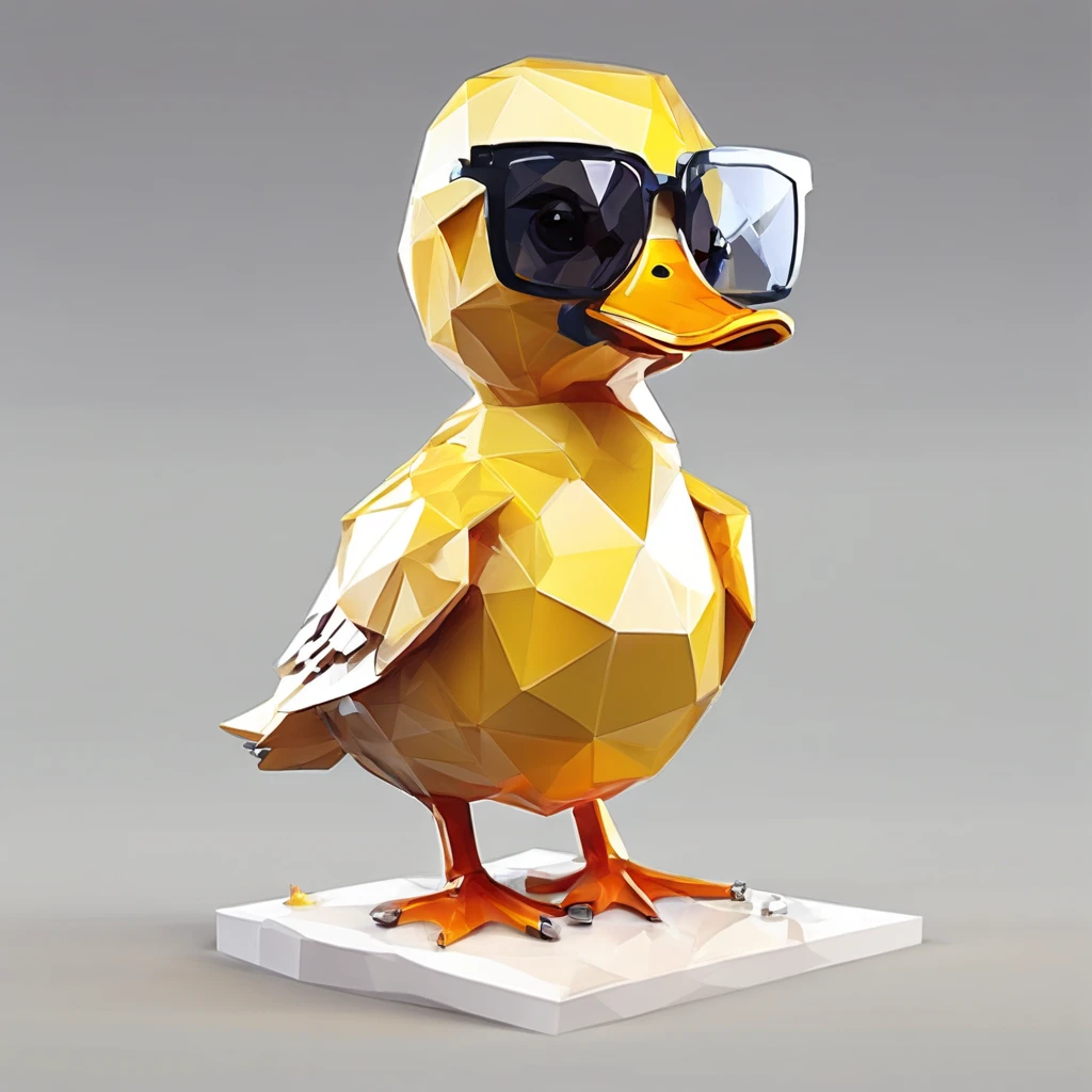 Perfect alignment, Cute little yellow duck in jacket，crystal vases，Rose flower, Wearing sunglasses, cheerfulness, Standing position, Abstract beauty, Centered, Looking at the camera, Facing the camera, nearing perfection, Dynamic, Highly detailed, smooth, Sharp focus, 8K, high definition resolution, illustration, Art by Carne Griffiths and Wadim Kashin, White background