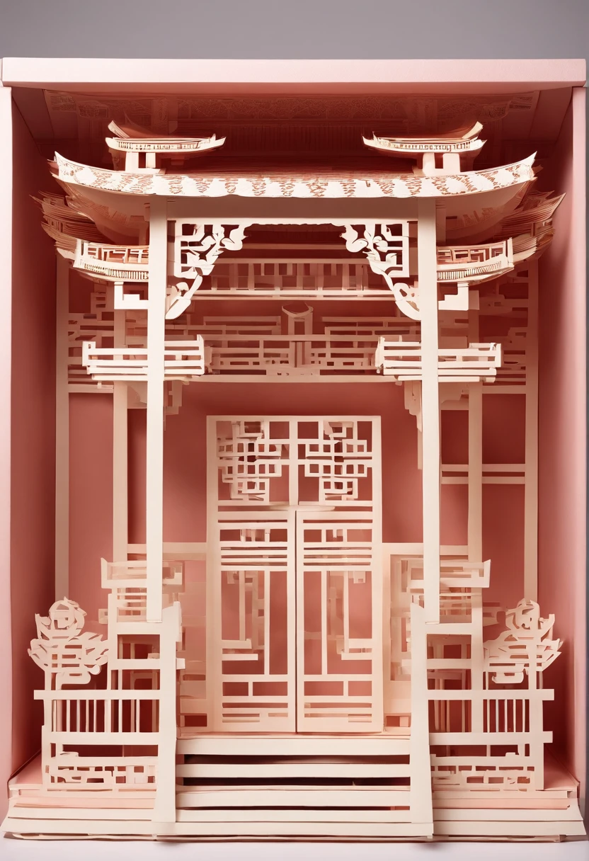 Pavilions，China-style，paper cut out