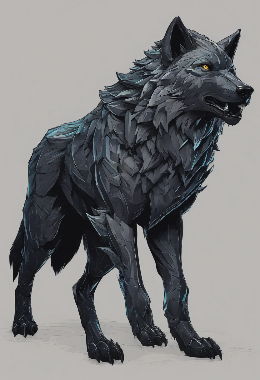 werewolf gigantic black humanoid wolf.