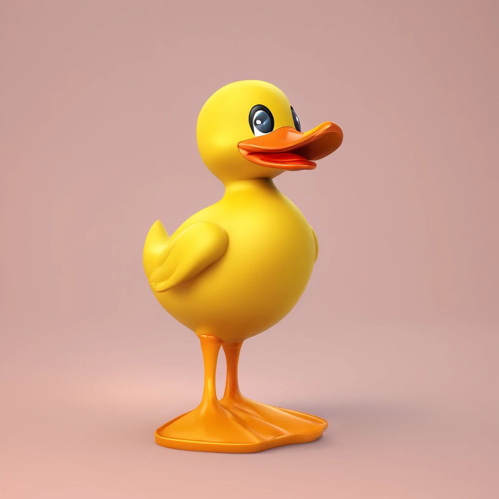 Little yellow duck，rubber duck，rendering，3D，Big yellow duck。rubbery