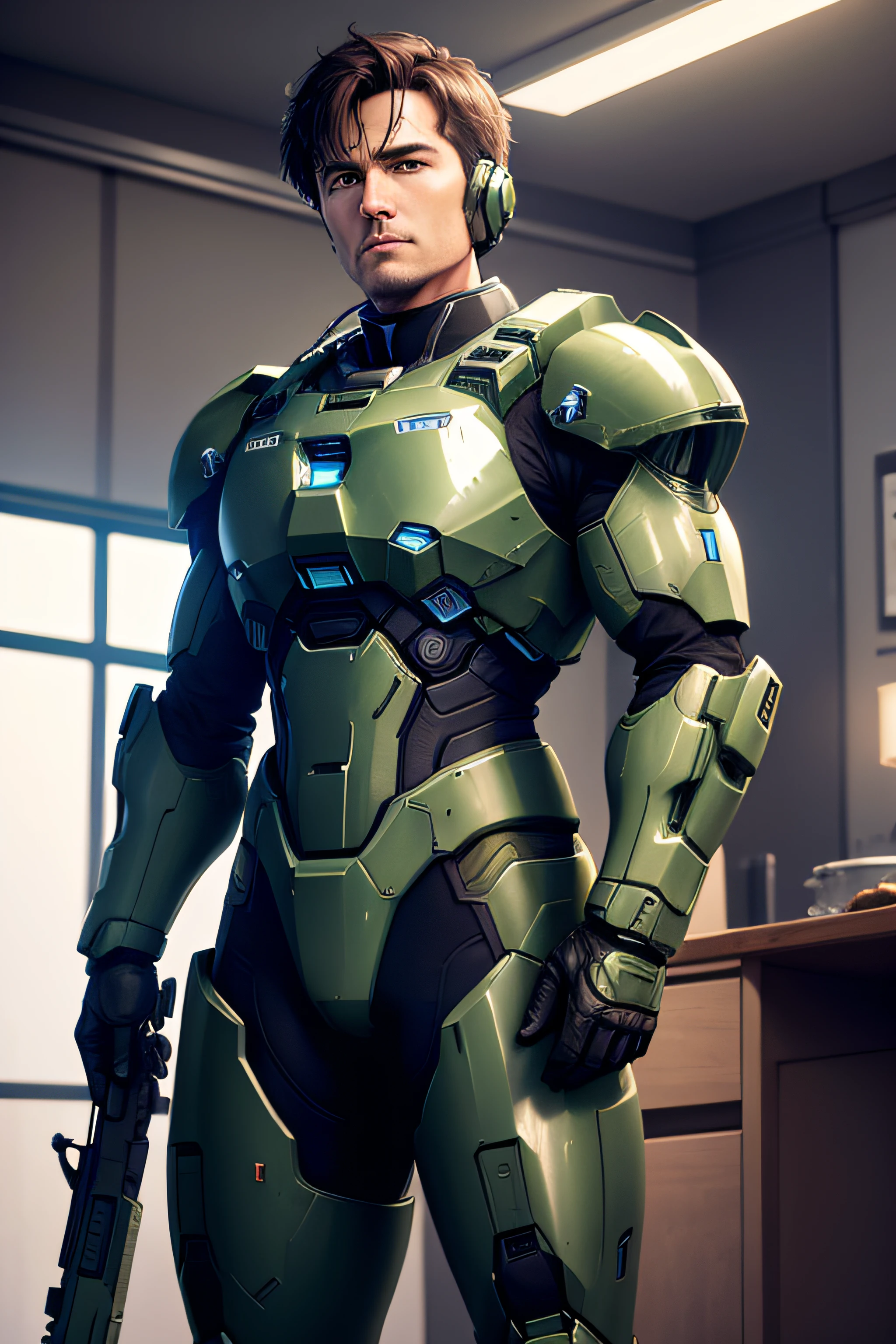 master chief, mark vi armor, halo infinite, weapon, cortana