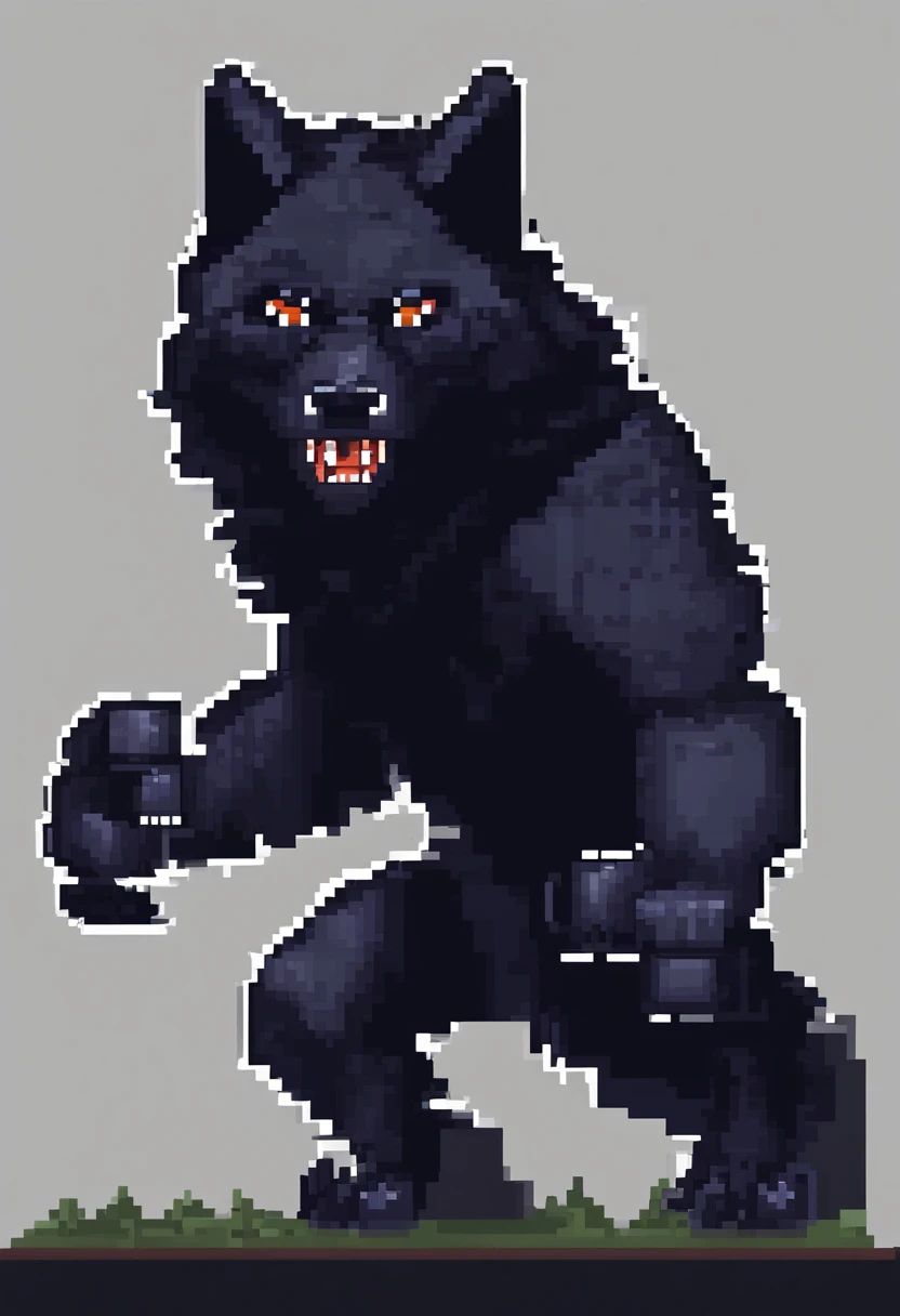 werewolf gigantic black humanoid wolf.
