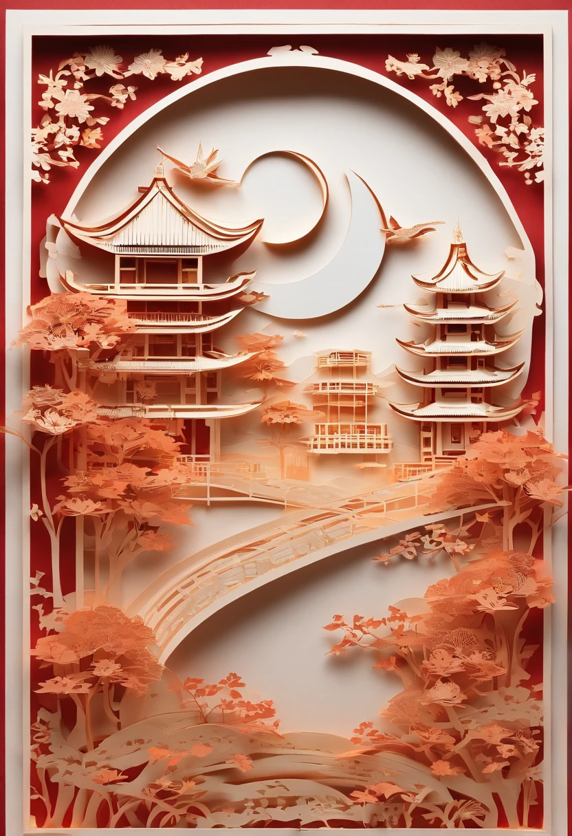mid-autumn festival,Guanghan Palace,Moon,Laurel,arte em papel cortado,Works of masters