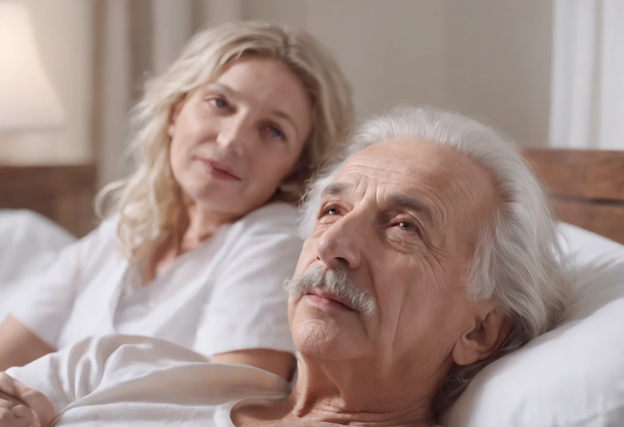 Albert Einstein whispering in nurse ear while lying on bed, high quality