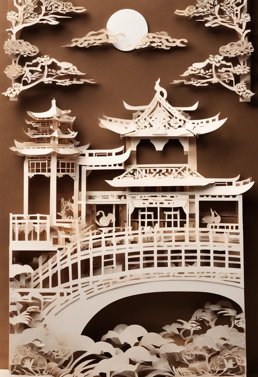 Mid-Autumn Festival，Guanghan Palace，Moon，laurel，arte em papel cortado，Works of masters
