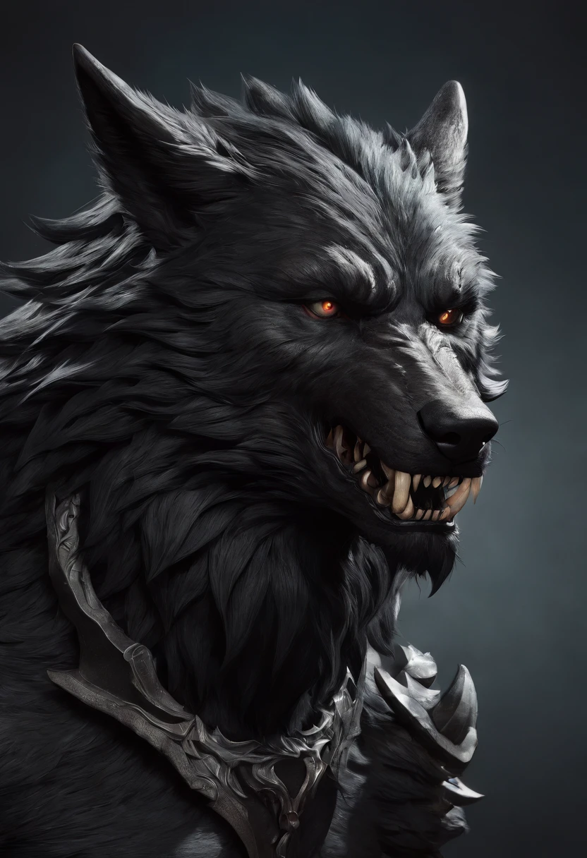 werewolf gigantic black humanoid wolf.