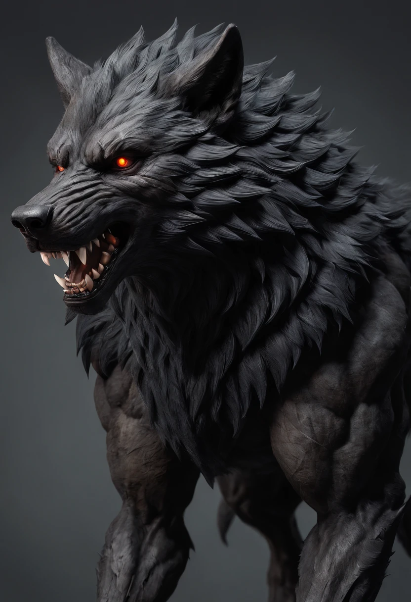 werewolf gigantic black humanoid wolf.
