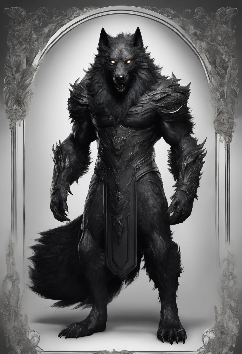 werewolf gigantic black humanoid wolf.