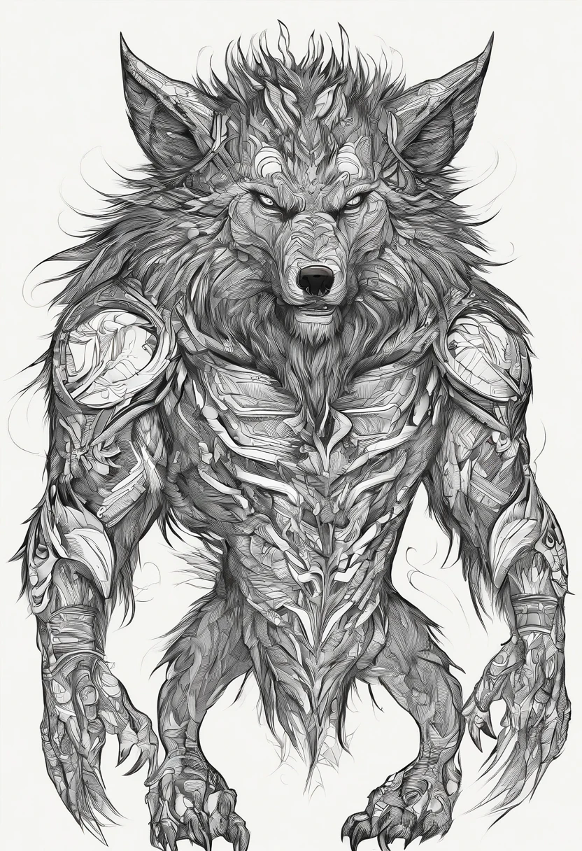 werewolf gigantic black humanoid wolf.