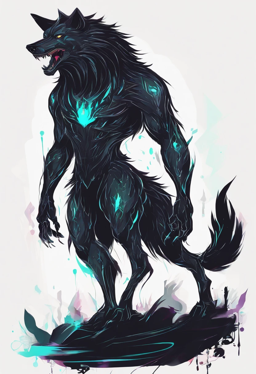werewolf gigantic black humanoid wolf.