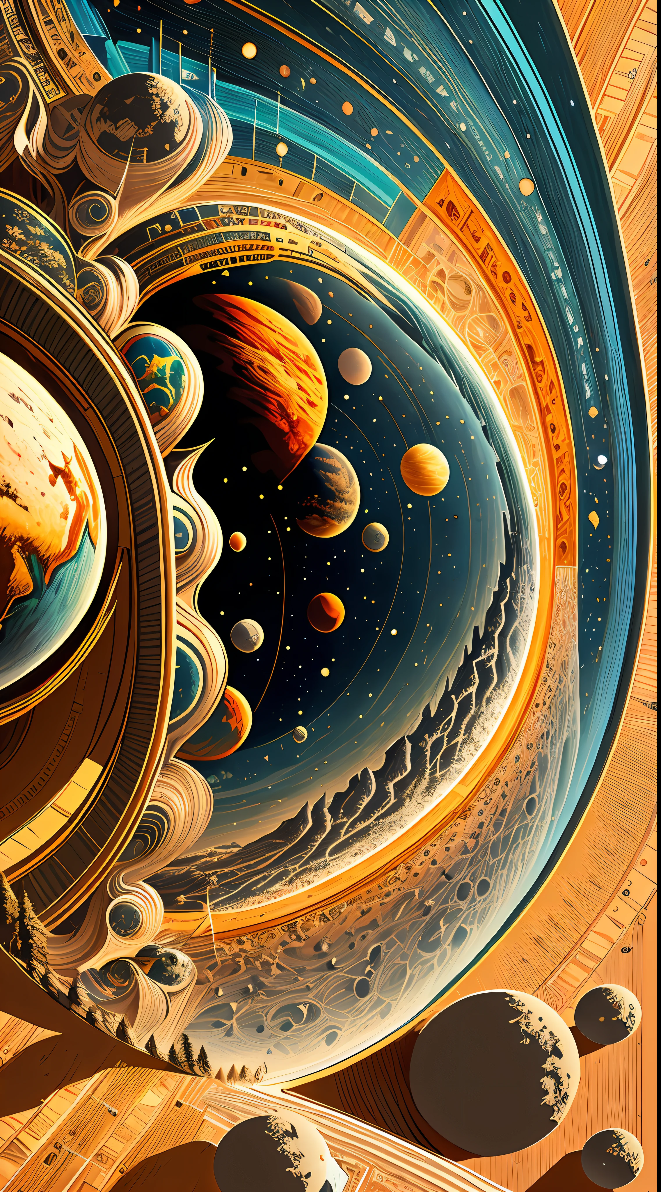 "Realistic illustration of the Earth by Dan Mumforddo in the solar system, high richness of detail, concept art, light reflections, intense light, composition for social media, Canon, masterpiece". --auto --s2