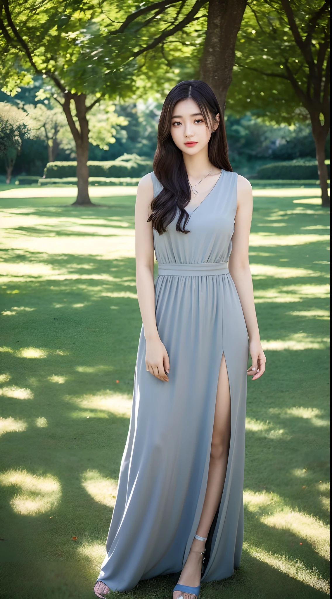 arafed asian woman in a gray dress standing in a park, anime thai girl, malaysian, 19-year-old girl, wenfei ye, lalisa manobal, 1 8 yo, sun yunjoo, xintong chen, asian girl, 2 7 years old, 2 3 years old, xision wu, chinese girl, ruan jia beautiful!
