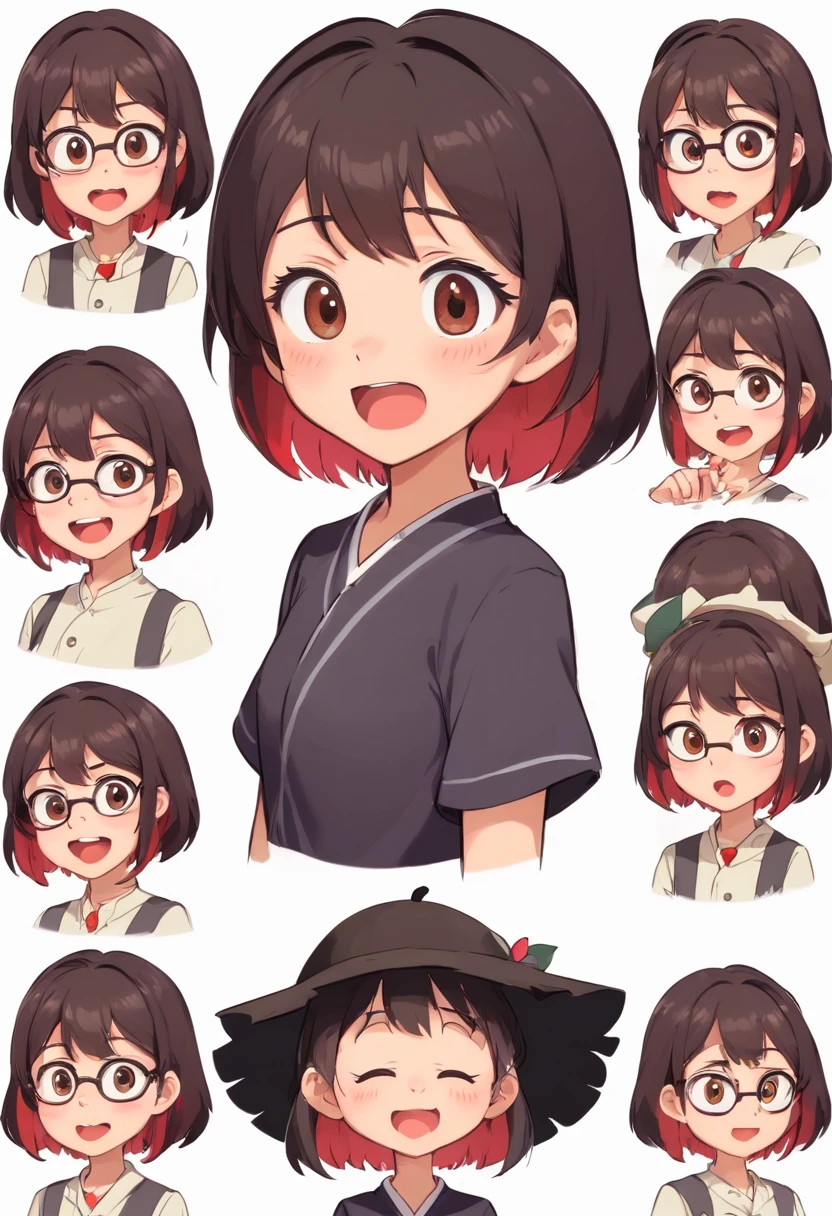 Cute girl avatar，Emoji pack，
Looking forward to your participation
dconrt nytwotoosersesoteos
，(9 emojis，emoj
(beret)
gauges，Align arrangement)，9 poses and expressions (grieves，astonishment，having fun，exhilarated，big laughter，tender
angry，doubt，Touch your head，Sell moe，wait) ，Anthropomorphic style，Disney style，black
stroke，differentemotions，9 poses and expressions，8K