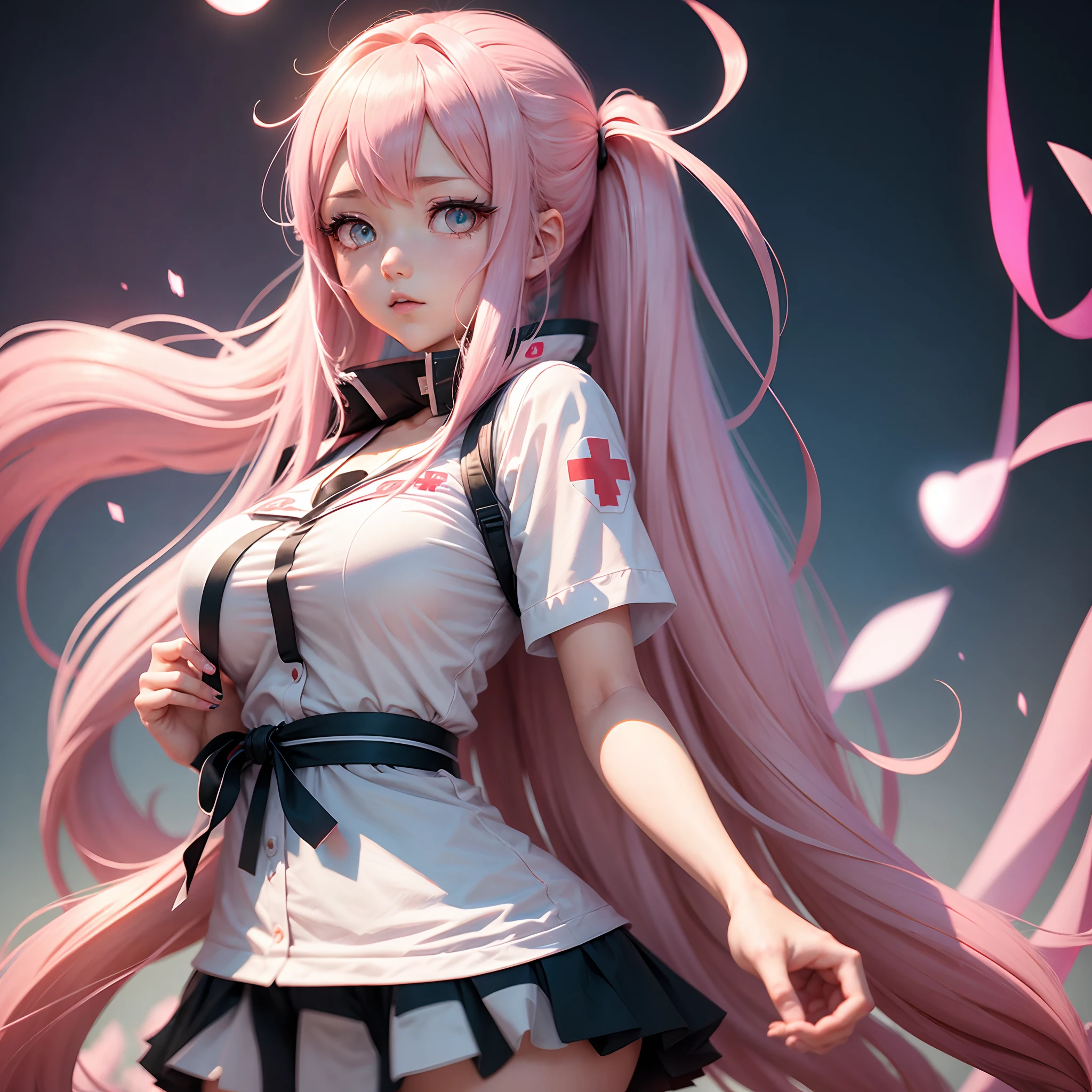 ((Zero Two Darling in the Franxx)), 8k, Masterpiece, smile to camera, (( all wet with milk )), (( wet with cow's milk)), (( milk dripping from the mouth)), The best quality, photorealistic, Ultra detailed, 1 girl, realistic skin texture, large breasts, looks towards viewer, , Loose mid cut t-shirt,, Underboobs, Underboobs, Micro mini skirt, , movie lighting, Facial focus, Slim eyes, Detailed face, Brightly lit face, Lightning bolts, Cyberpunk dance, Low-angle shot, View from below