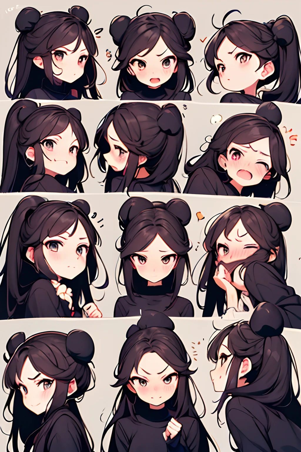 Cute girl avatar,Emoji pack, We look forward to your participation in Dconrt NyTwotoosersesoteos ,(9 emojis,emoj (beret) gauges,Align arrangement),9 poses and expressions (grieves,astonishment,having fun,exhilarated,big laughter,Tender angry,doubt,Touch your head,Sell moe,wait) ,Anthropomorphic style,Disney style,Black stroke,differentemotions,9 poses and expressions,8K