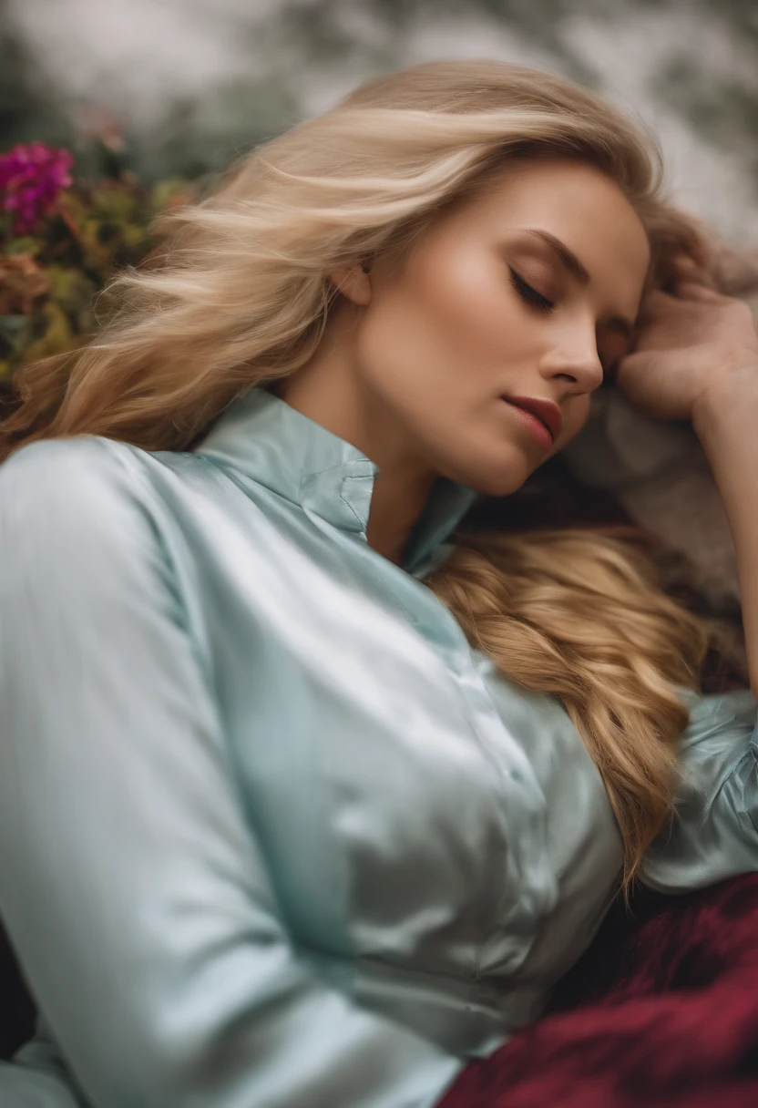 blonde woman sleeping
