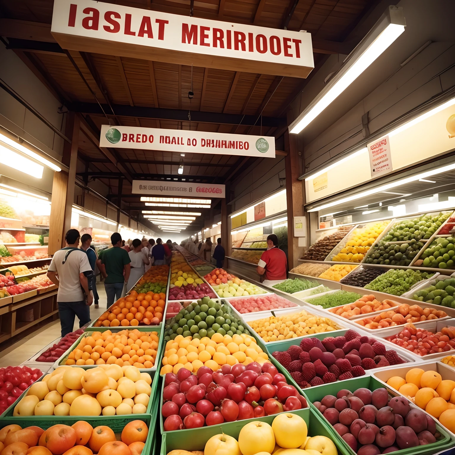 Corredor de mercado de frutas brasileiro