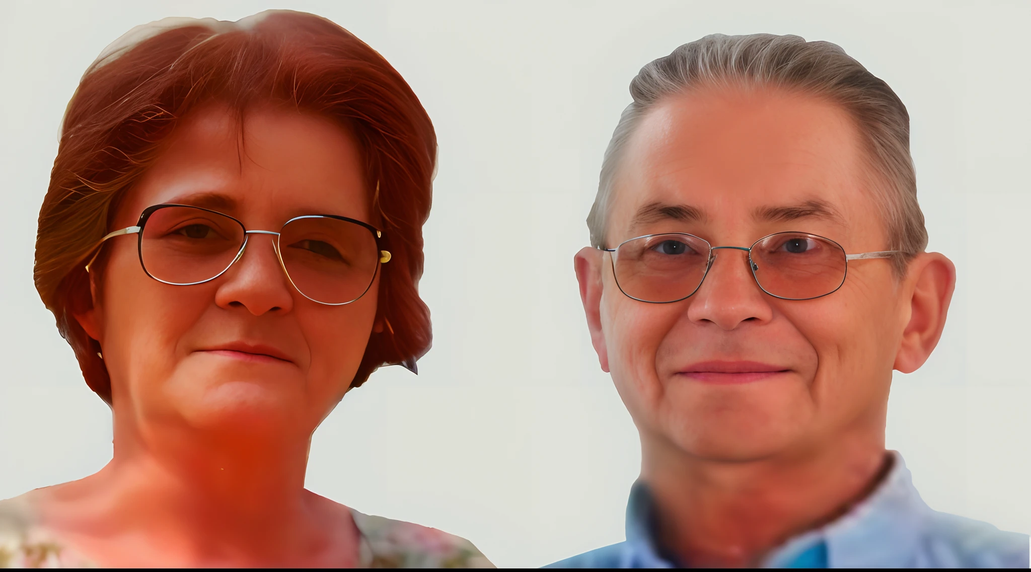 There are two people who are posing for a photo together, Retrato de duas pessoas, dois idosos, retrato de casal, retrato de casais, rostos fotorrealistas, 2 pessoas, retrato fotoreal, retrato de alta qualidade, faces corrigidas, foto realisitc, dois velhos magros, foto retrato realista, pintado digitalmente, Foto realista, foto retrato, homem e mulher, imagem retrato