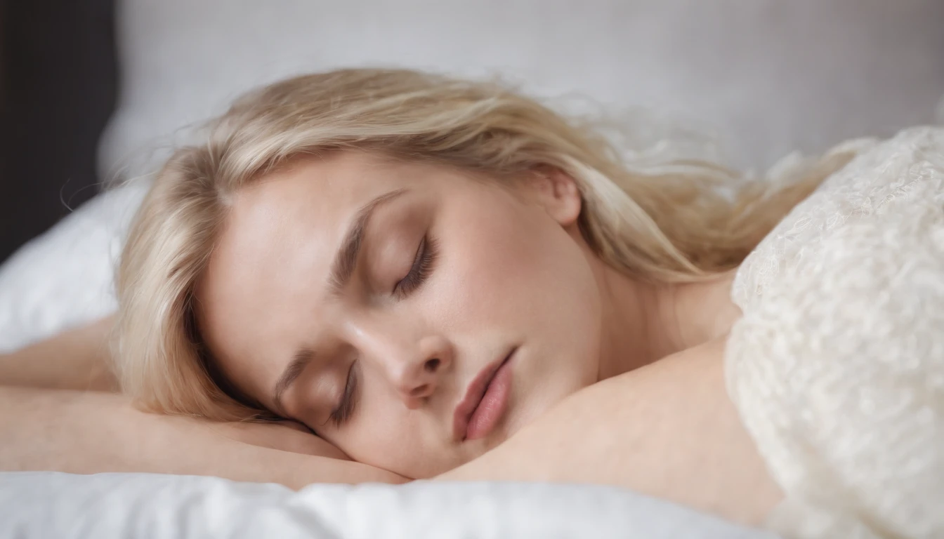 blonde woman sleeping