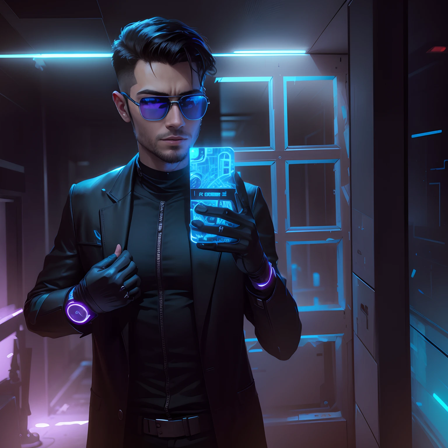 Change background cyberpunk handsome boy, realistic face ,8k, ultra realistic,